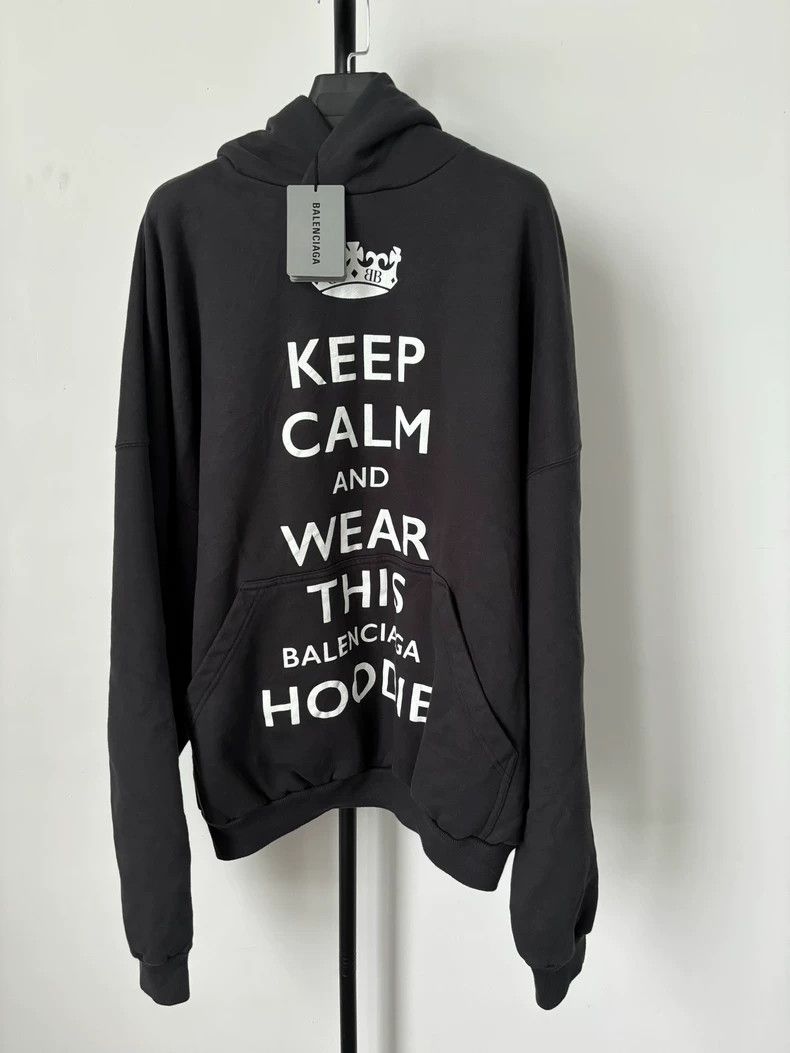 Balenciaga Keep Calm Crown Print Hoodie - dmc