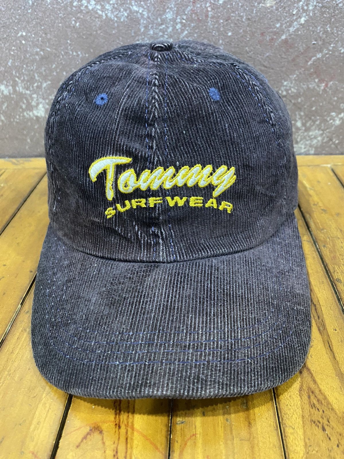 Tommy Hilfiger × Vintage Vintage TOMMY HILFIGER Velvet Snap Cap Adustable Size ONE SIZE - 8 Thumbnail