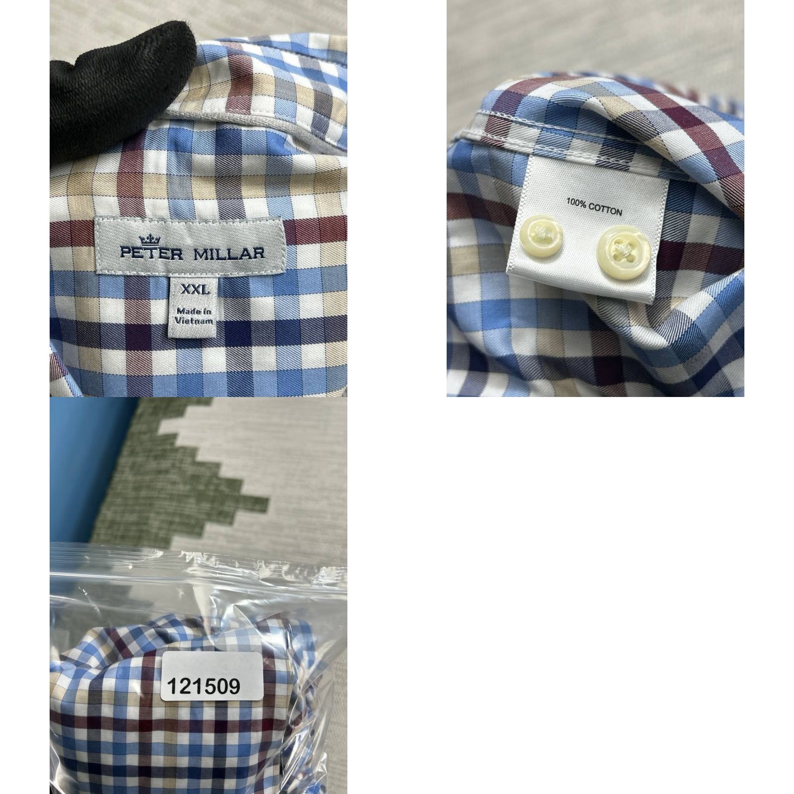 Peter Millar Peter Millar Shirt Mens XXL Multicolor Cotton Check Chest Pocket Button Down Size US XXL / EU 58 / 5 - 8 Thumbnail