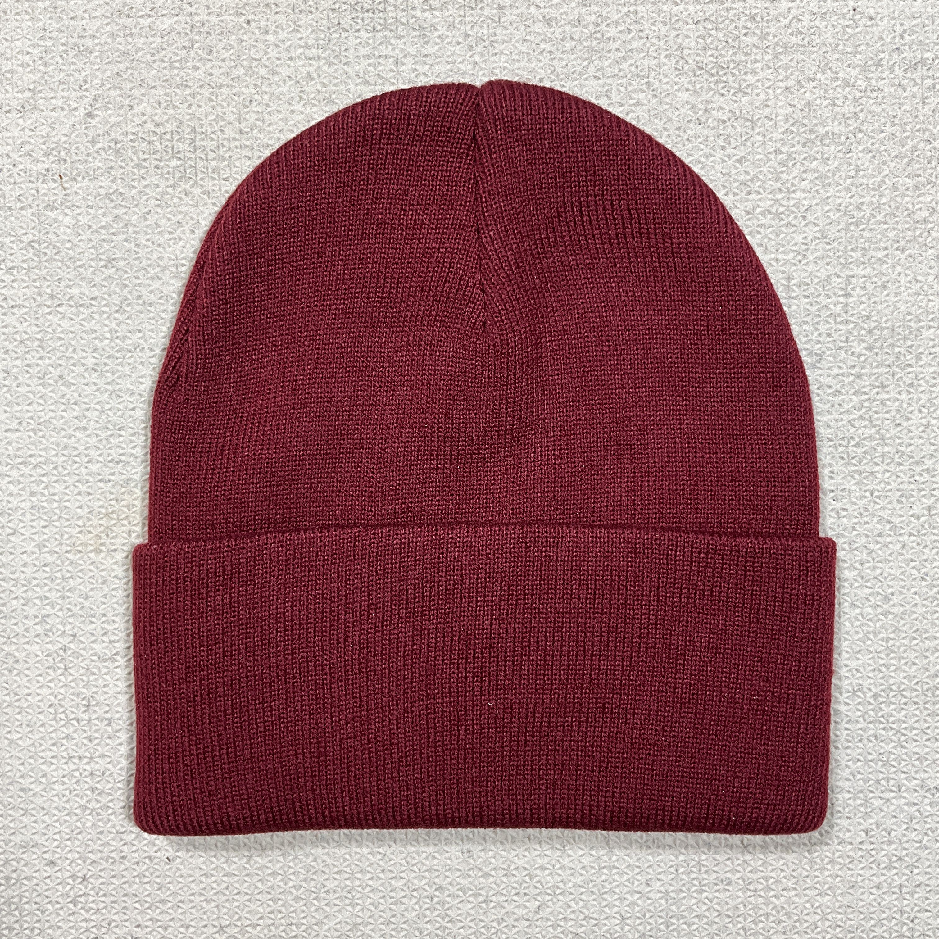 Stussy STUSSY BIG STOCK BURGUNDY BEANIE HAT Size ONE SIZE - 3 Thumbnail