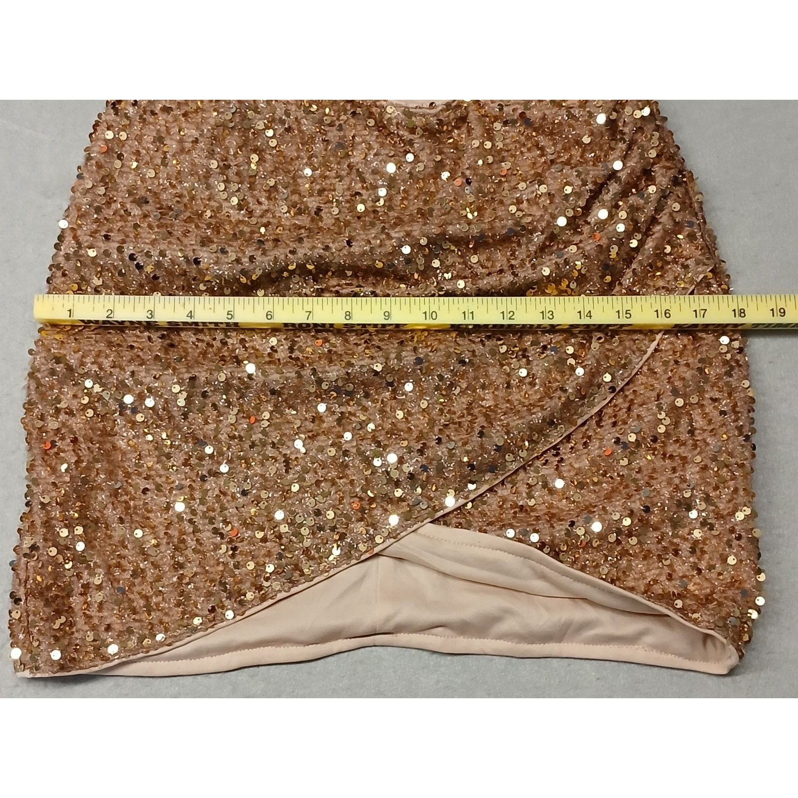 Shein Shein (Large) Women's Rose Gold Sequins Cocktail Dress Size L / US 10 / IT 46 - 2 Thumbnail