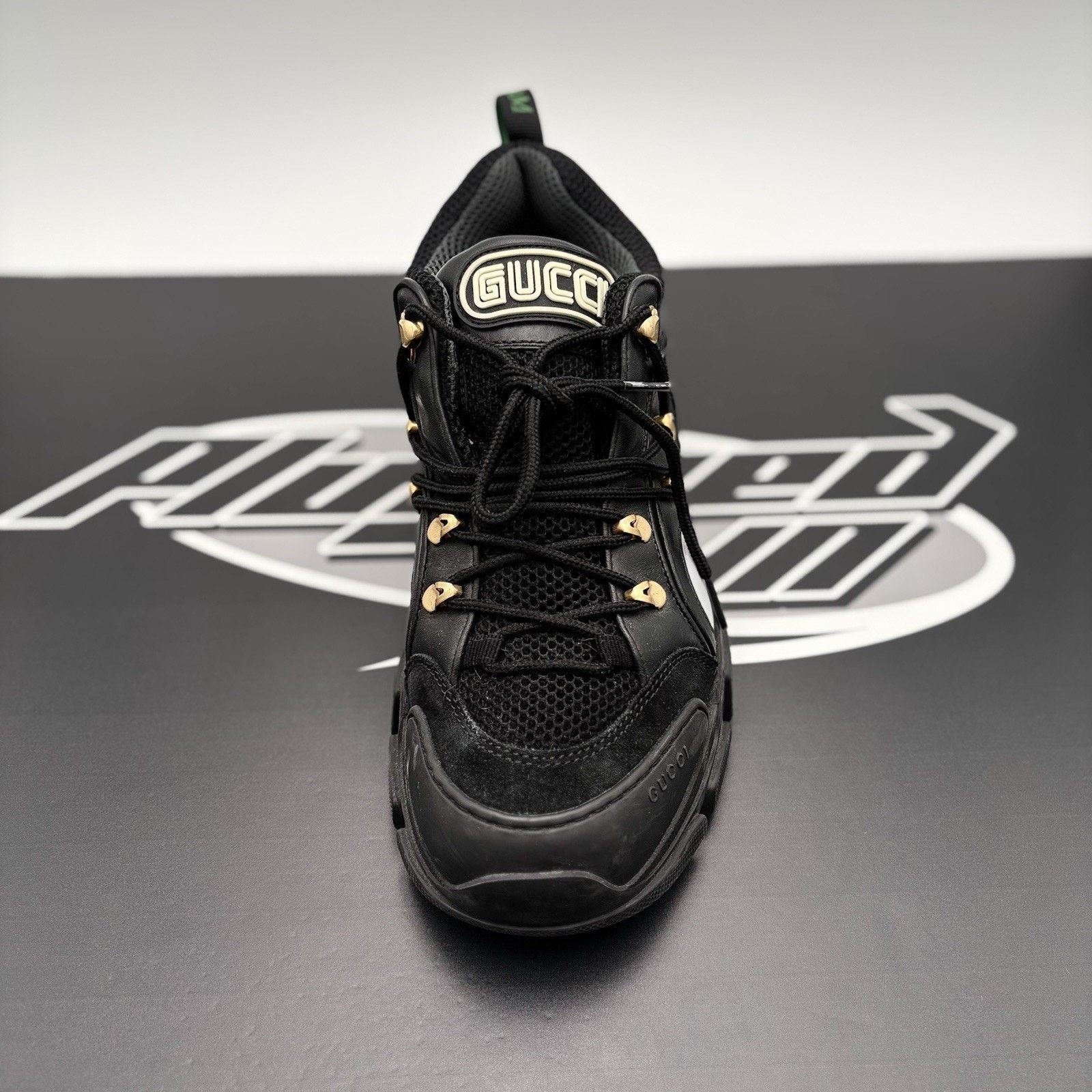 Gucci Gucci Flashtrek ' SEGA Black Leather ' | GOOD CONDITION! Size US 8.5 / EU 41-42 - 14 Thumbnail