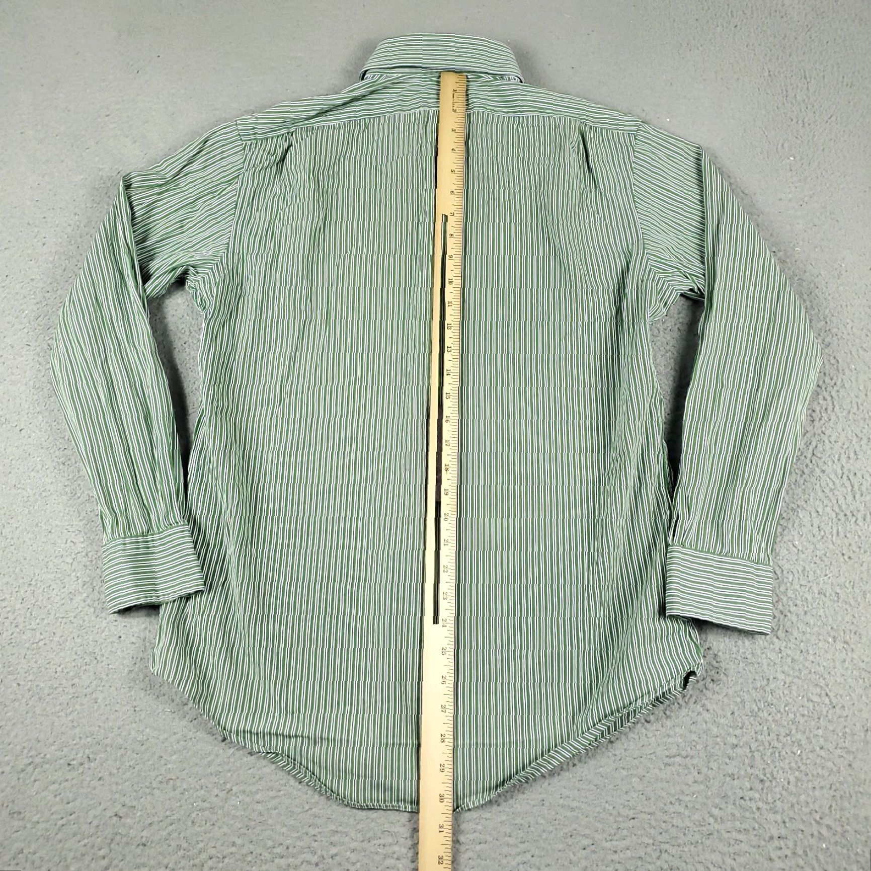 Ralph Lauren Ralph Lauren Shirt Mens Dress Shirt Button-Down Long Sleeve 15.5 Green Stripe Vintage N/A Size 40R - 3 Thumbnail