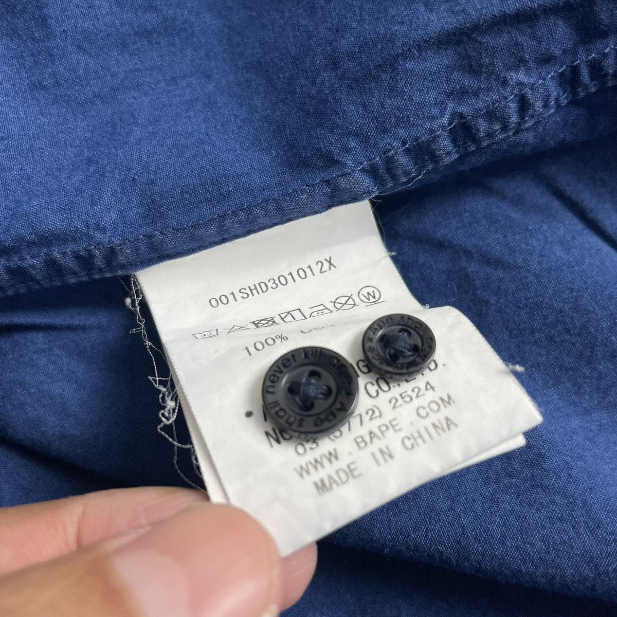 Bape A bathing Ape Button Down Indigo Shirt Size US M / EU 48-50 / 2 - 8 Thumbnail