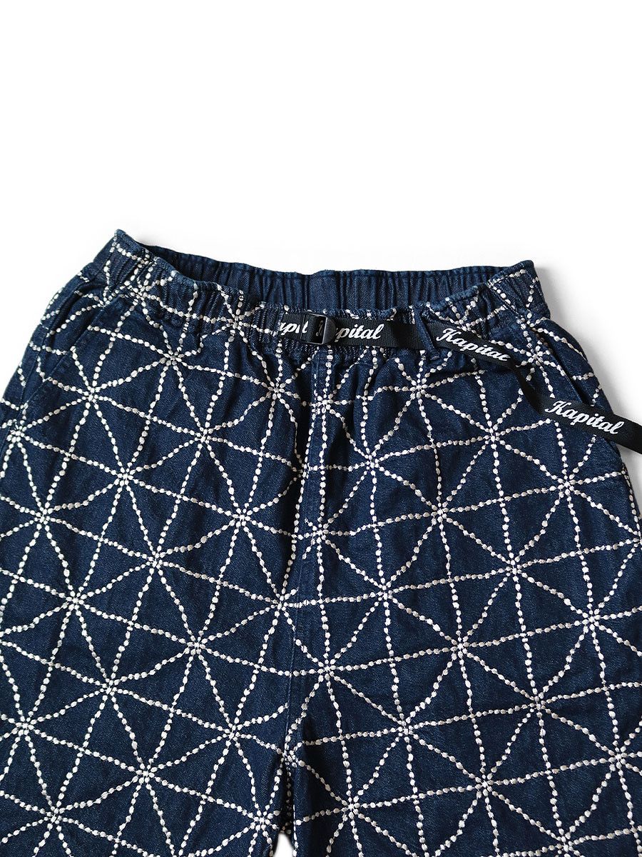 Kapital KAPITAL 8oz color denim FOLK DOJO embroidery shorts Size US 34 / EU 50 - 3 Thumbnail