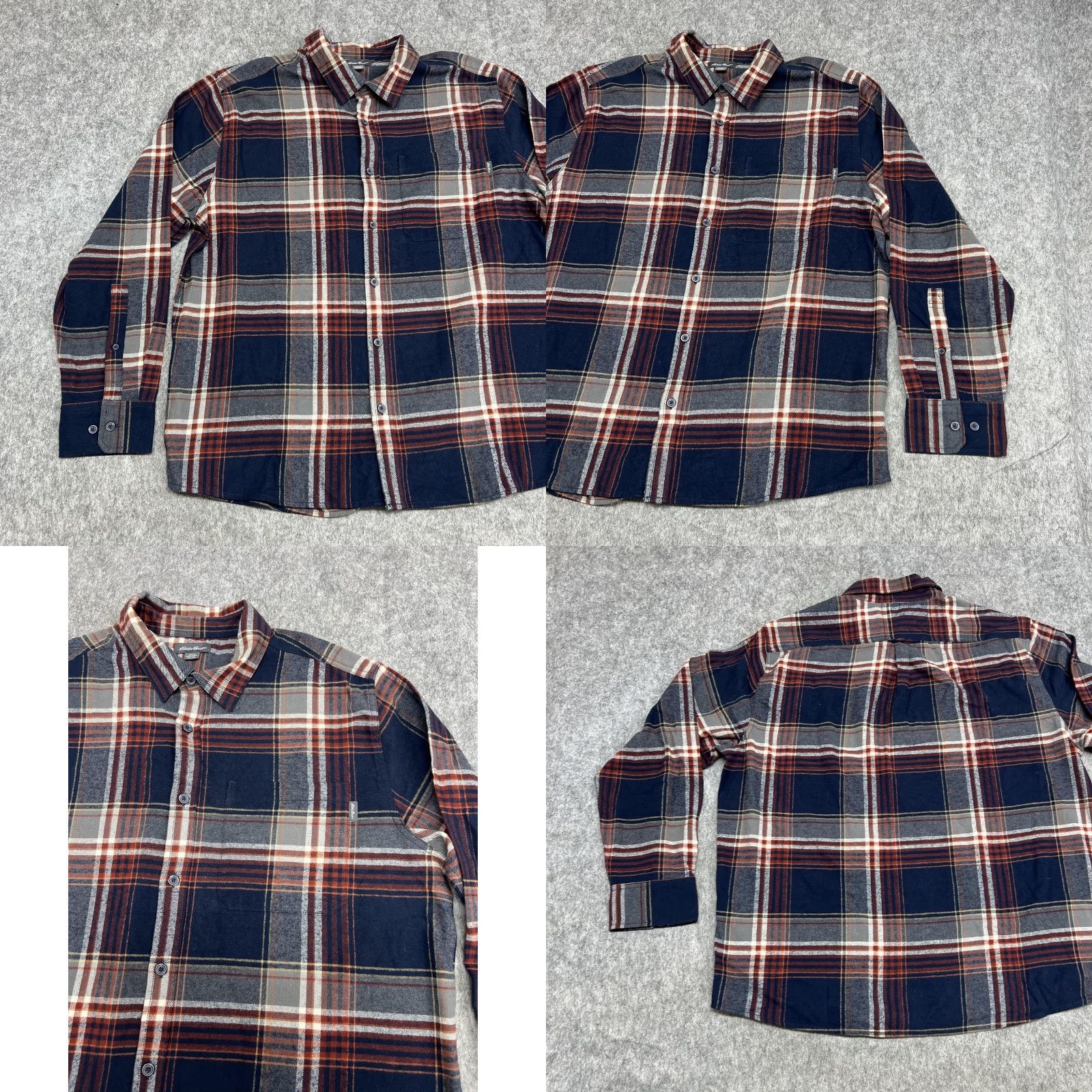 Eddie Bauer Eddie Bauer Shirt Mens 2XL Blue Plaid Flannel Long Sleeve Button-Up Casual Outdoor Cotton Size US XXL / EU 58 / 5 - 8 Thumbnail