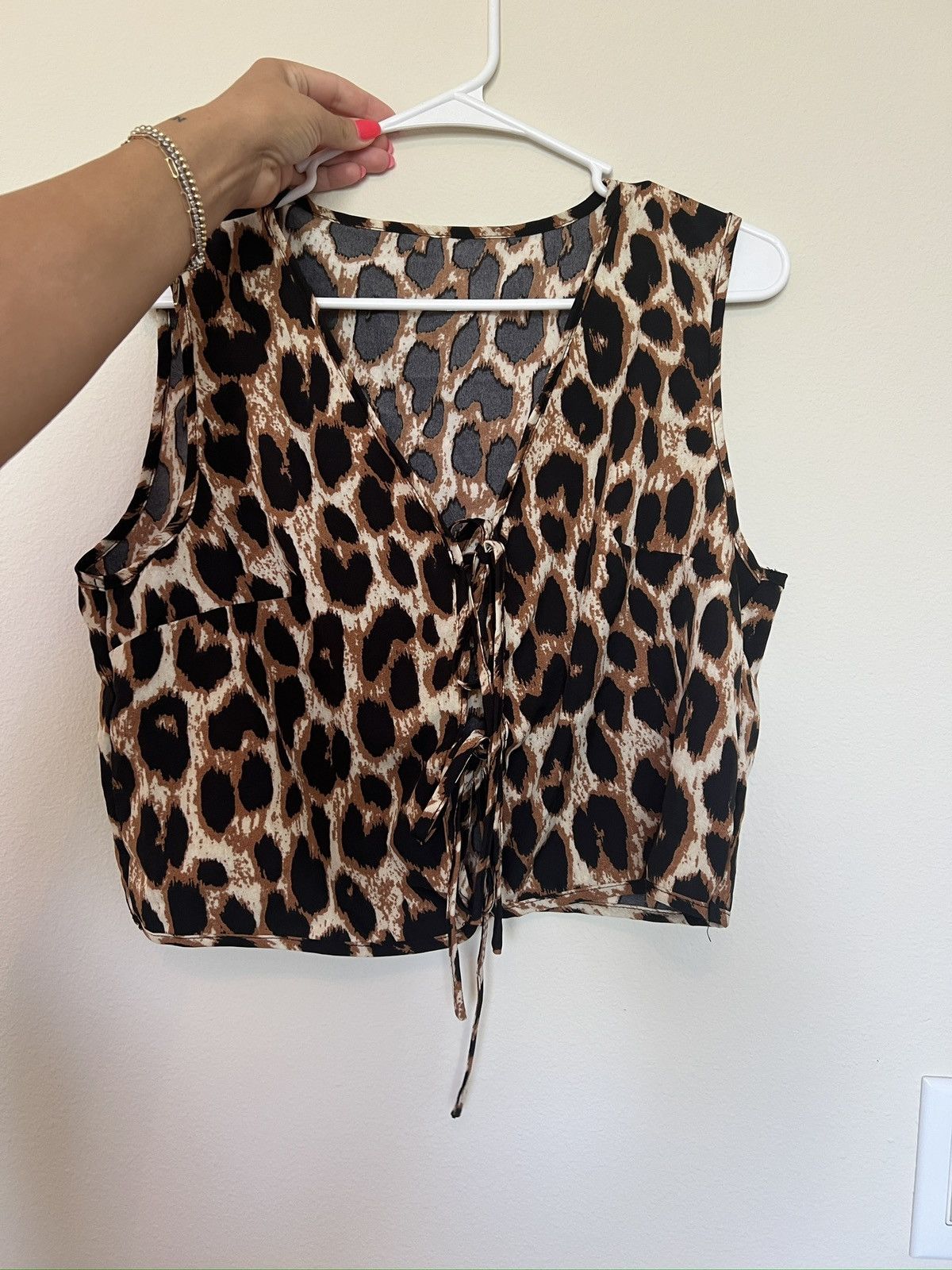 Forever 21 Leopard print bow low crop top Size M / US 6-8 / IT 42-44 - 4 Thumbnail