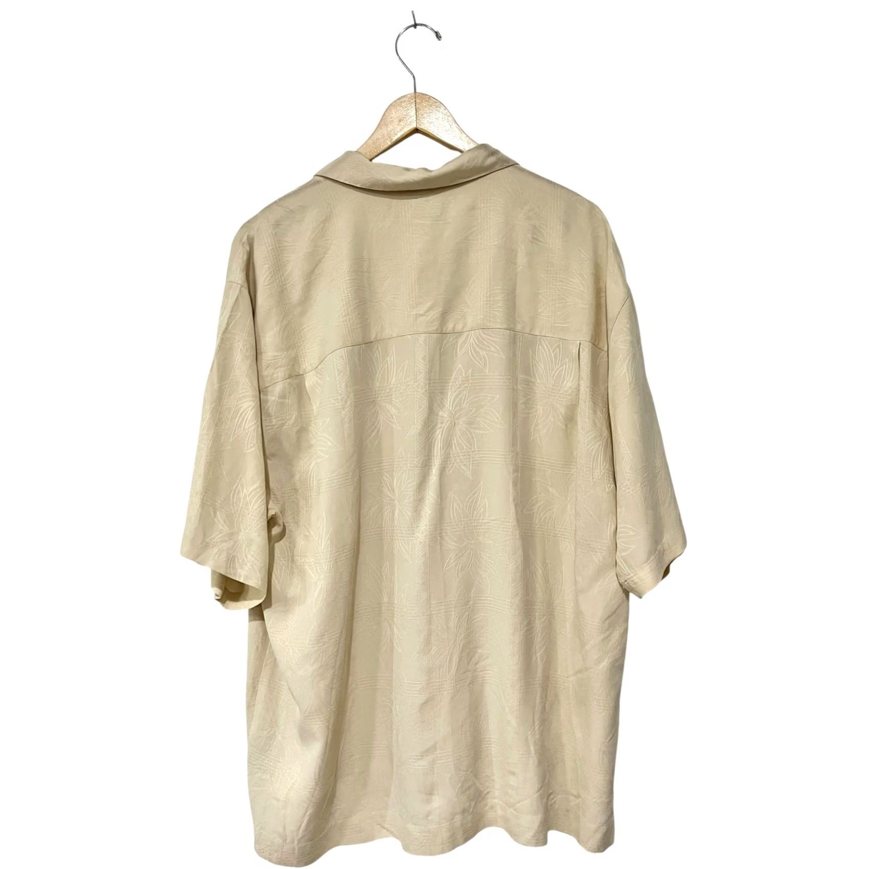 Vintage Bermuda Bay Men's Silk Shirt Beige Hawaiian Button Down Short Sleeve Large Size US L / EU 52-54 / 3 - 2 Thumbnail