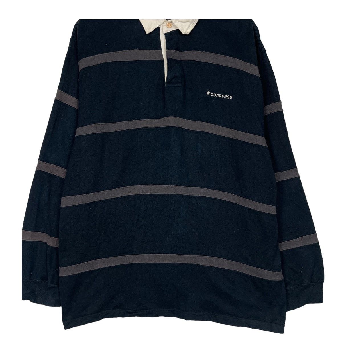 Japanese Brand × Vintage 💥90s CONVERSE VINTAGE POLO STRIPED LONGSLEEVE SHIRT Size US XL / EU 56 / 4 - 6 Thumbnail