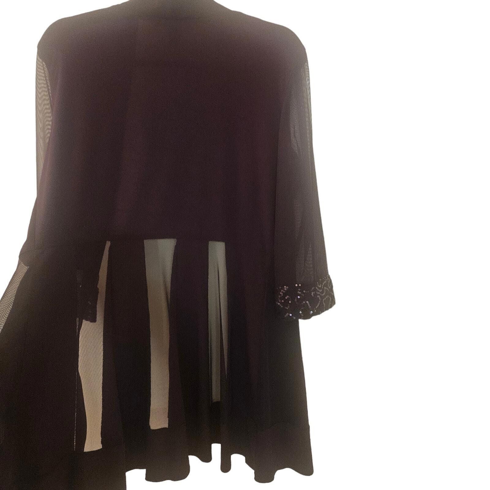 Designer R&M Richards Mesh Insets Cardigan Purple Size 10 Size L / US 10 / IT 46 - 2 Thumbnail
