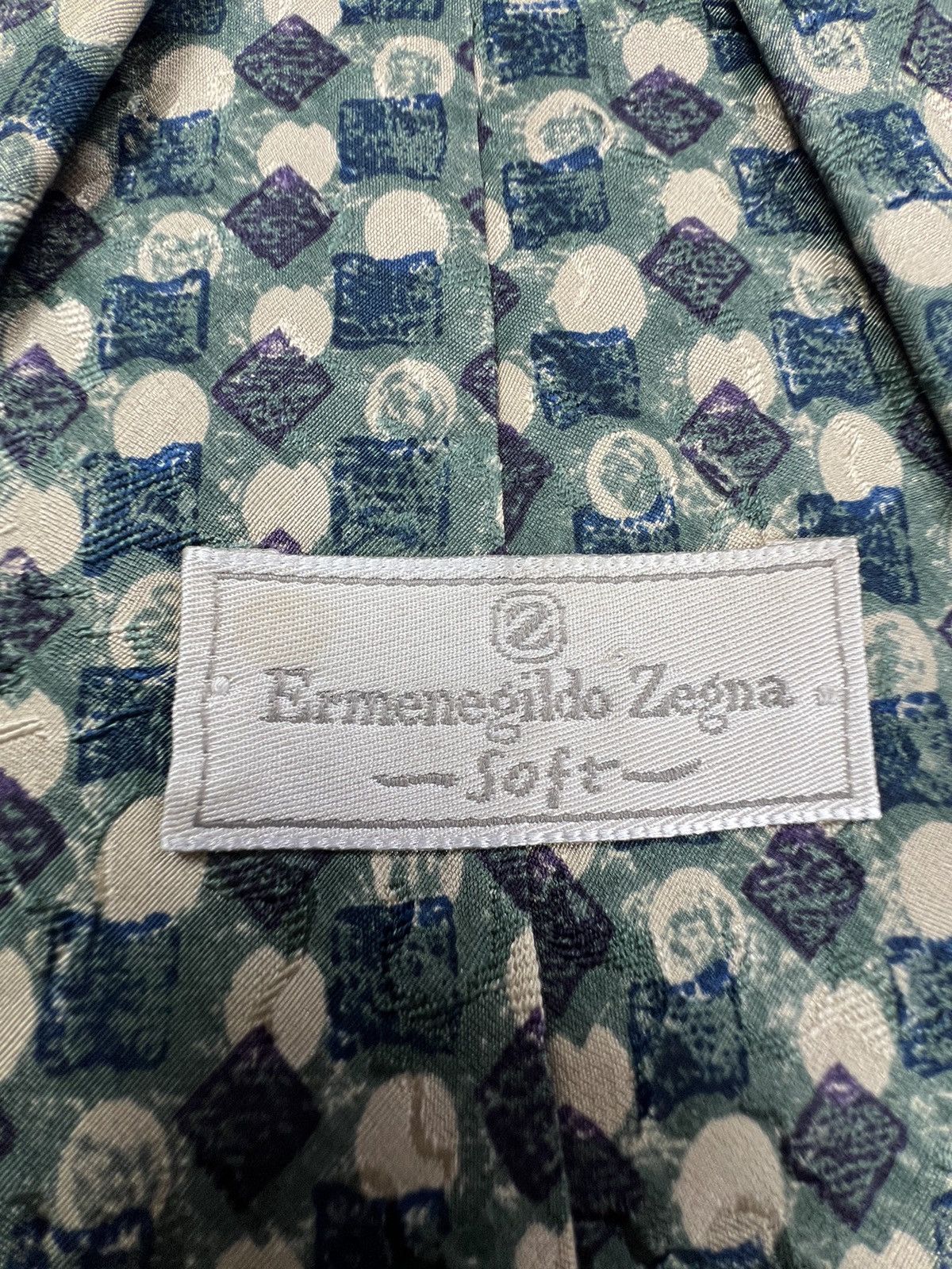 Ermenegildo Zegna Vintage Ermenegildo Zegna Silk Geometric Luxury Tie Size ONE SIZE - 9 Thumbnail