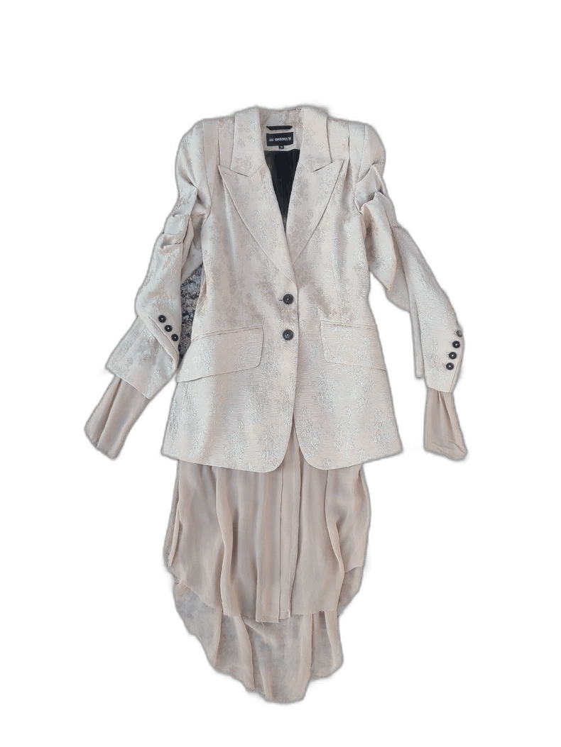 Ann Demeulemeester Silk Embroidered Outerwear Coat for Women Size M / US 6-8 / IT 42-44 - 1 Thumbnail