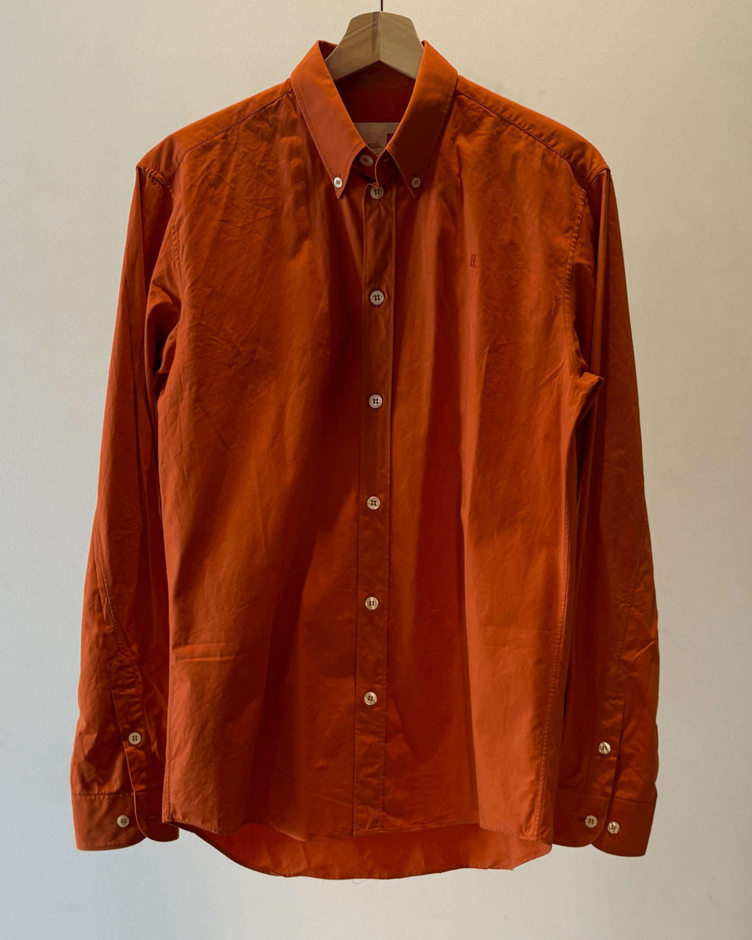 Helmut Lang 04/05 Orange Logo Shirt Size US S / EU 44-46 / 1 - 1 Thumbnail