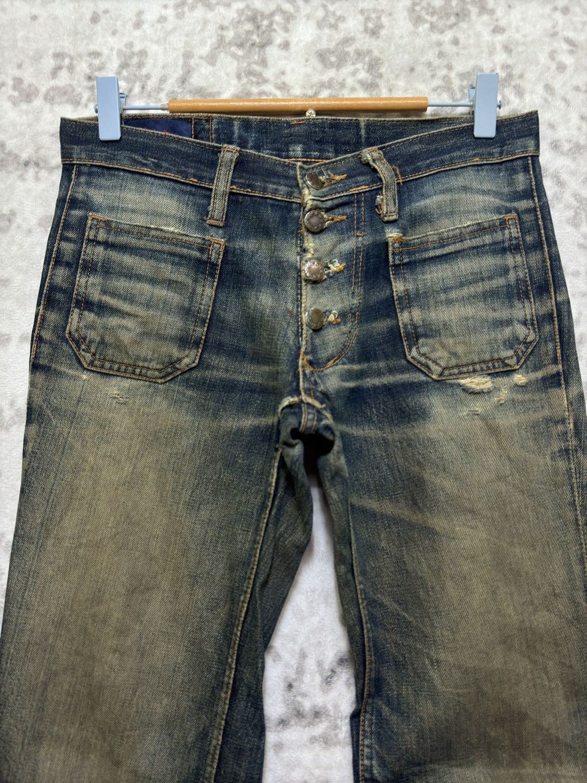 Vintage Vintage Wester Flared Bush Pant Distressed USA Workwear Size US 29 - 3 Thumbnail