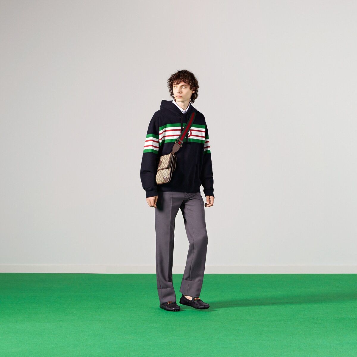 Gucci S Gucci GG Print Hoodie Black Green Red Web Stripe Size US S / EU 44-46 / 1 - 2 Thumbnail