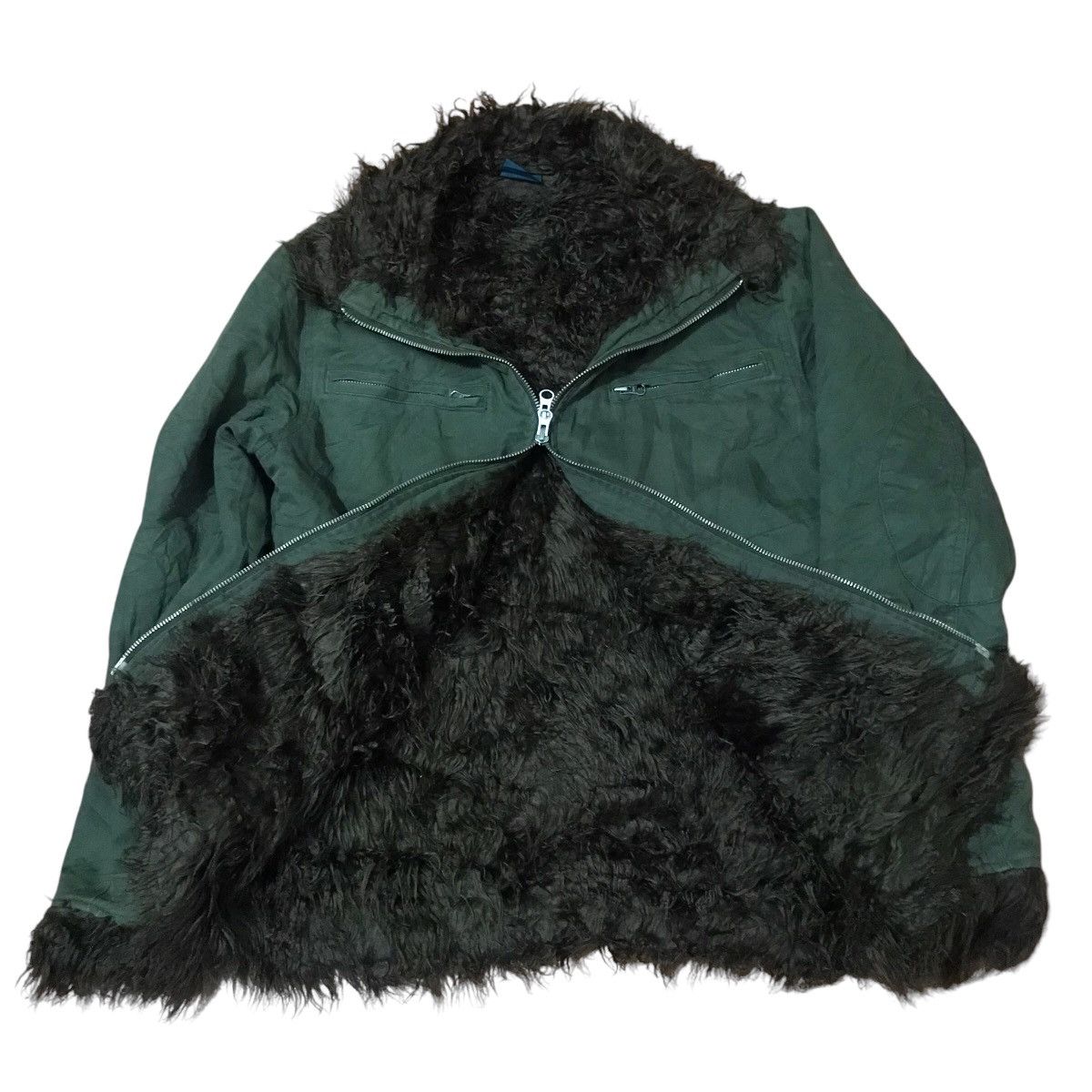 Japanese Brand Rage blue Japan y2k fur jacket Size US L / EU 52-54 / 3 - 3 Thumbnail