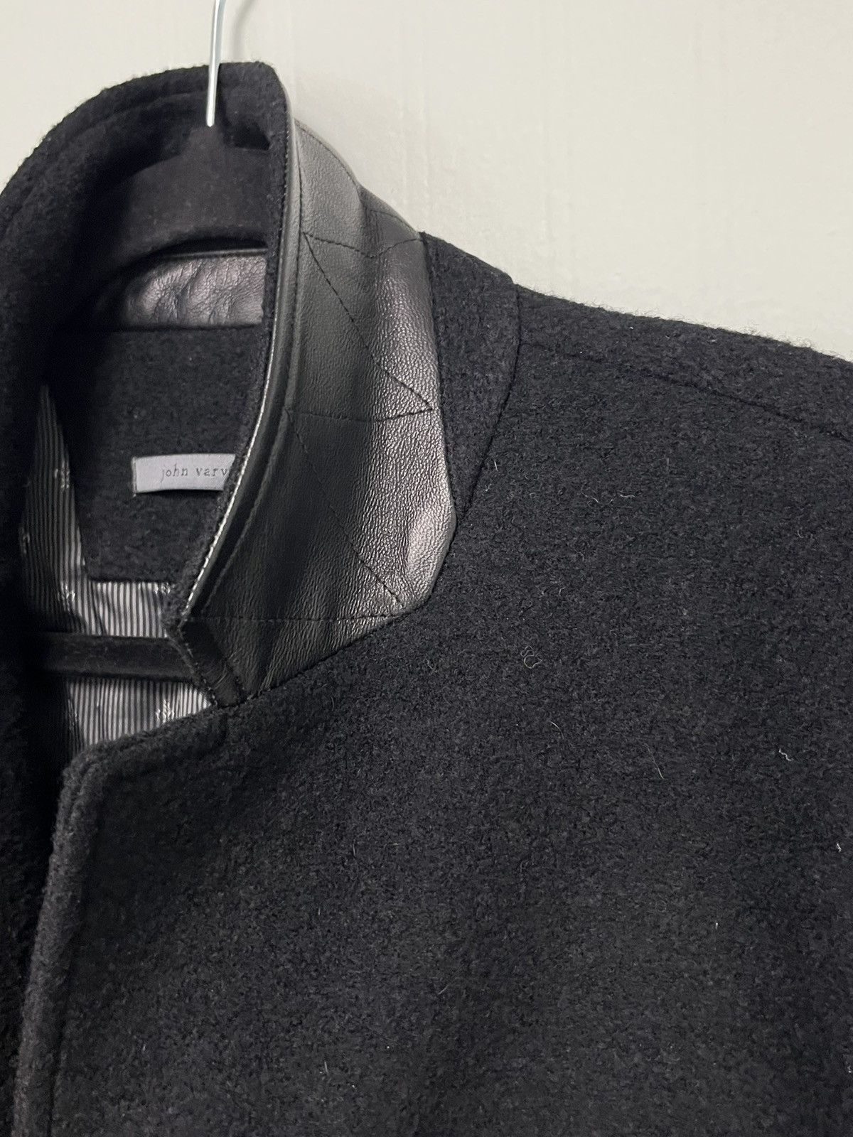 John Varvatos Notch Lapel Leather Collar Jacket 52 Size US L / EU 52-54 / 3 - 13 Thumbnail
