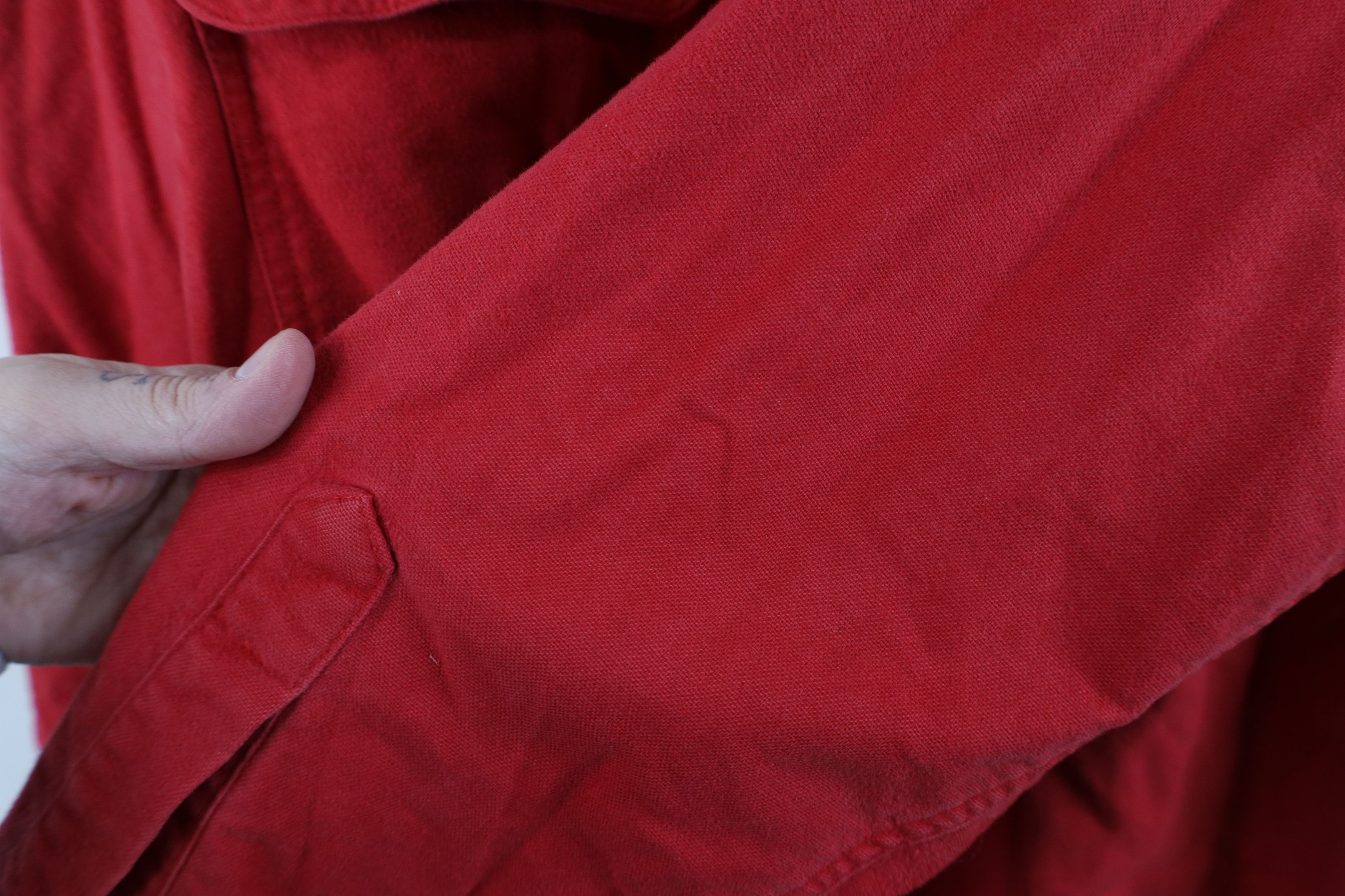 Vintage Vintage 70s Streetwear Cloth Collared Button Shirt Red Size US L / EU 52-54 / 3 - 10 Thumbnail