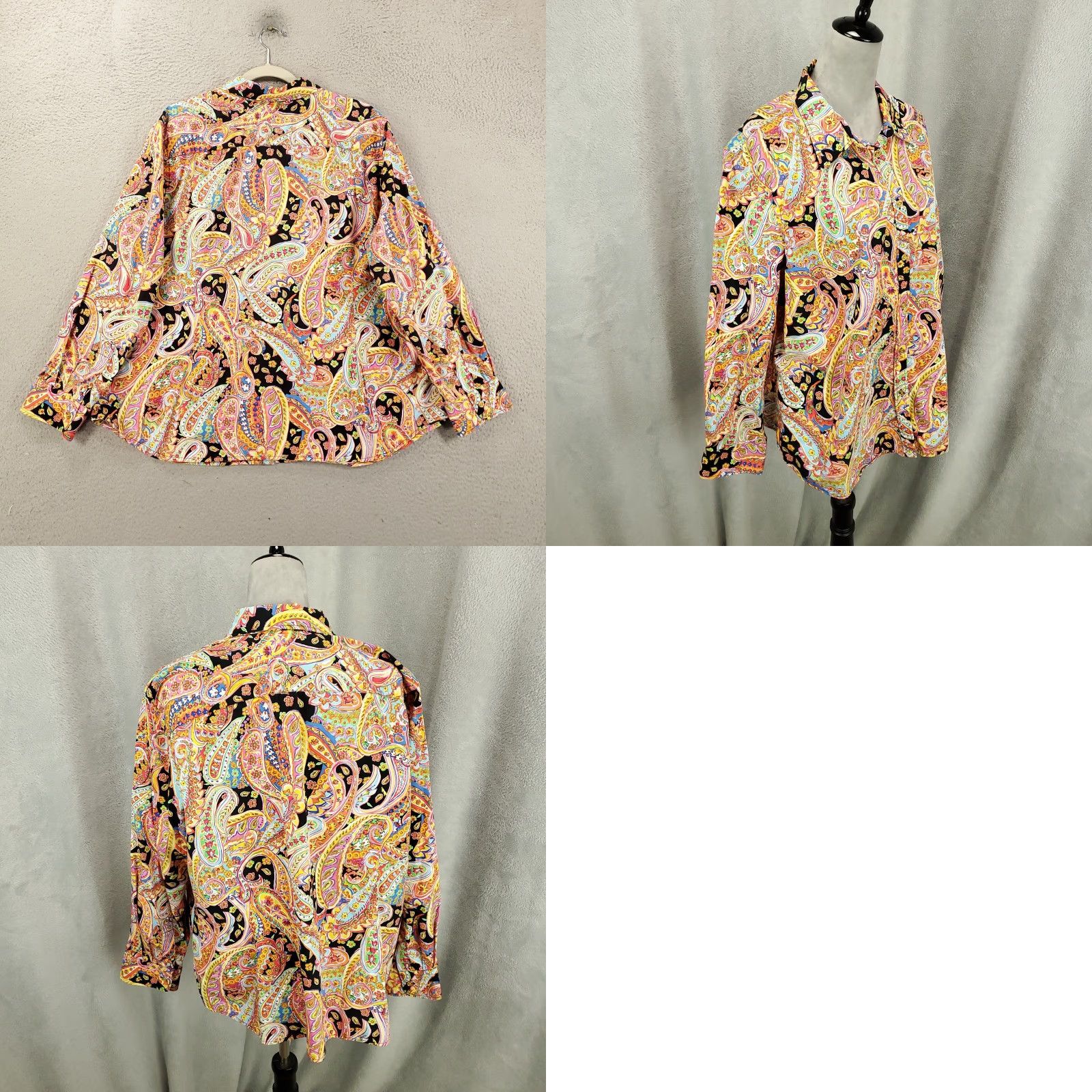 Chaps Chaps Button Up Womens 2X Colorful Bright Paisleys Avant Garde Artsy Blouse Size XXL / US 16-18 / IT 52-54 - 8 Thumbnail