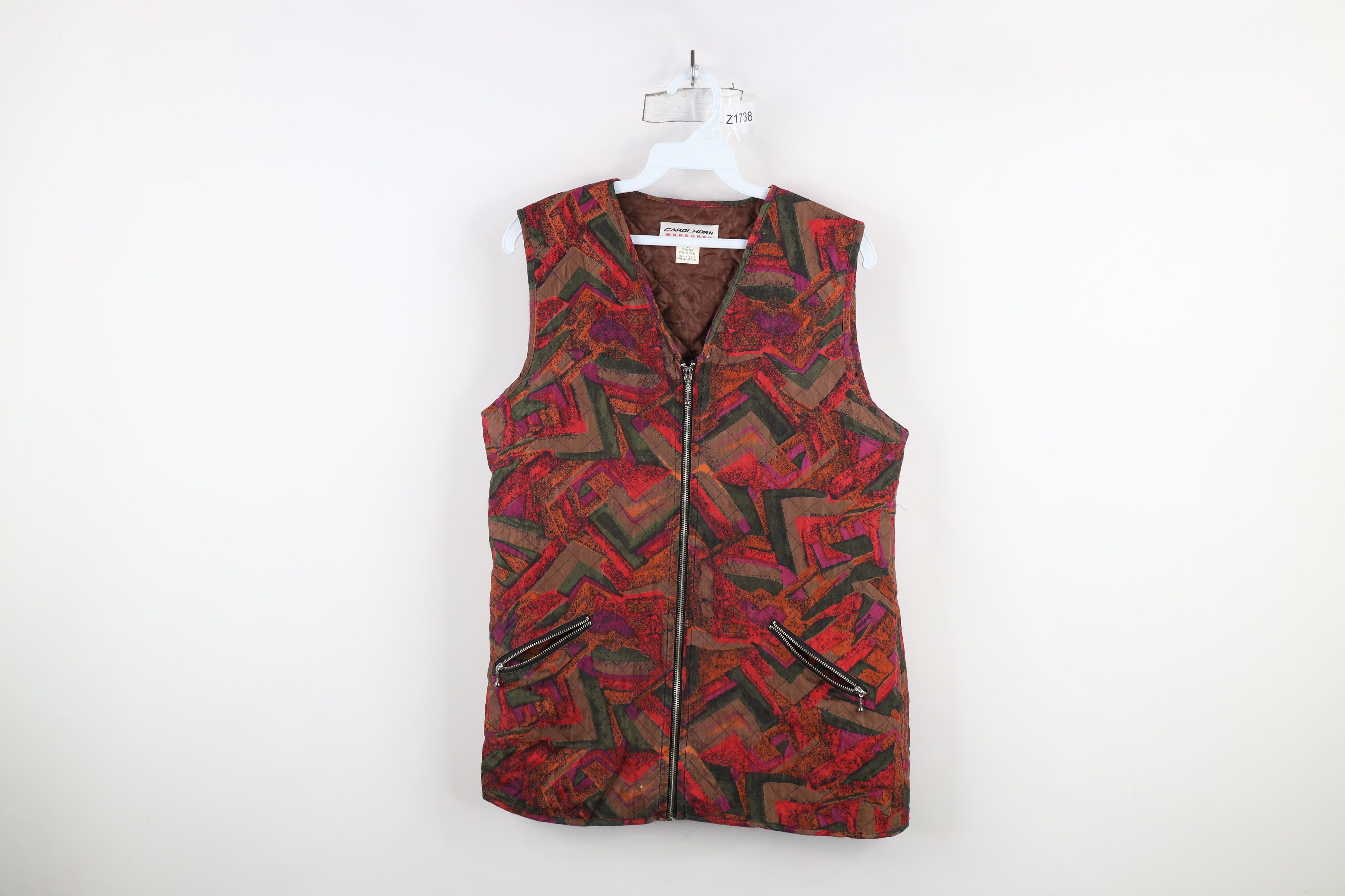 Vintage Vintage 90s Streetwear Silk Quilted Full Zip Vest Jacket Size S / US 4 / IT 40 - 1 Thumbnail