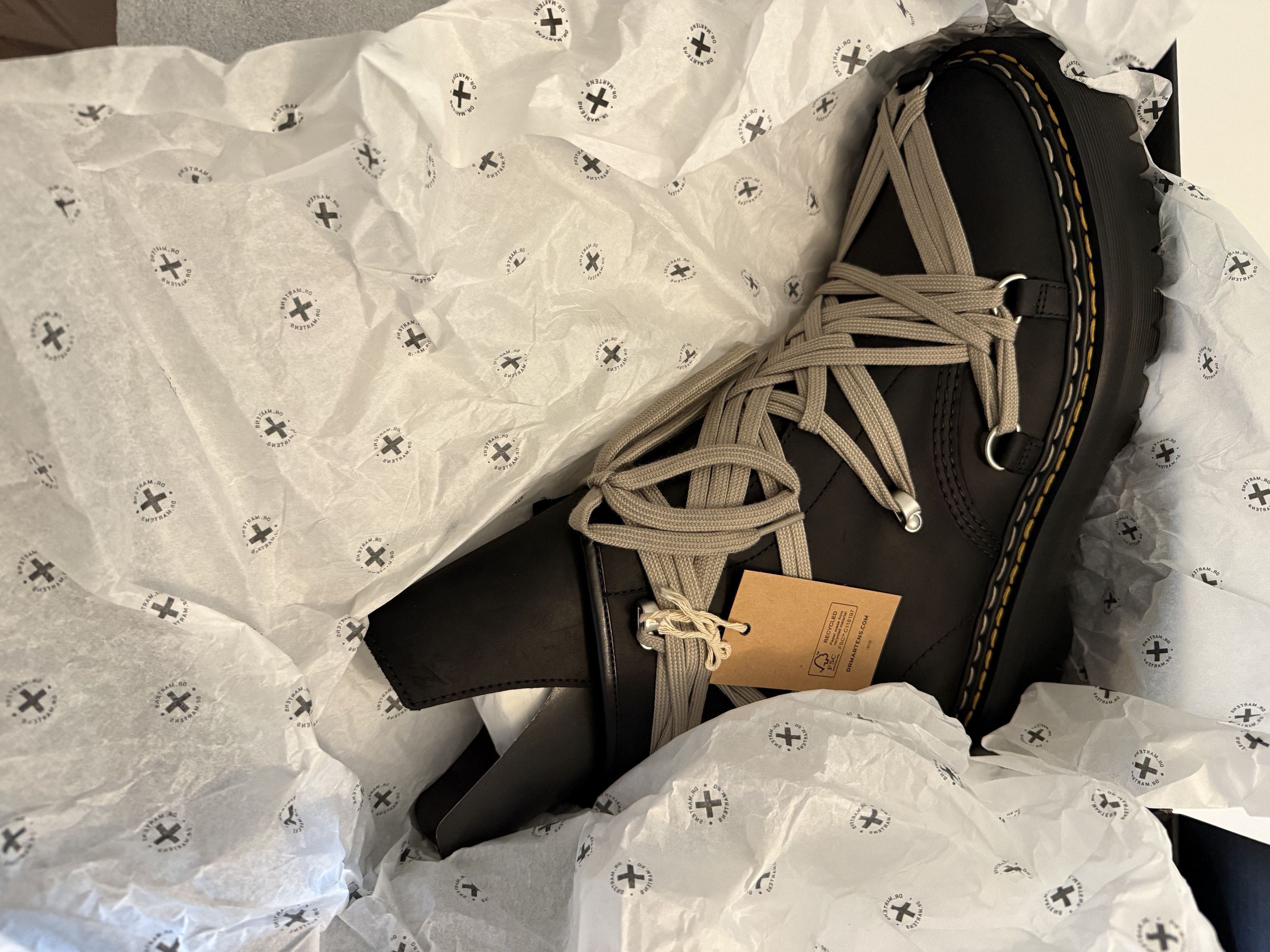 Dr. Martens × Rick Owens Dr. Martens 1460 DRKSHDW Quad Sole Mega Lace Boot Size US 13 / EU 46 - 7 Thumbnail