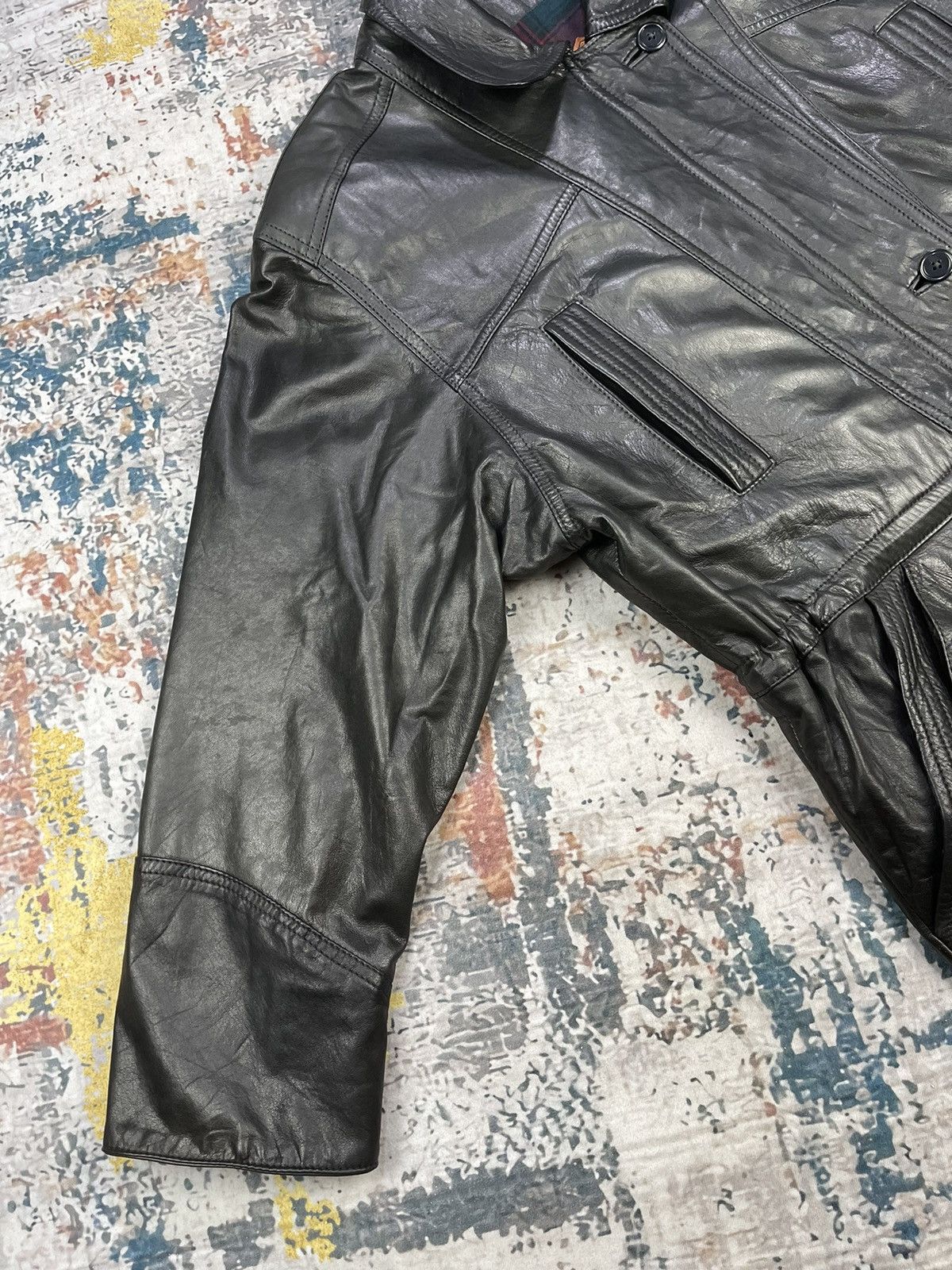 Genuine Leather Vtg Volare Calf Skin Military Leather Mantel Jackets Size US L / EU 52-54 / 3 - 3 Thumbnail