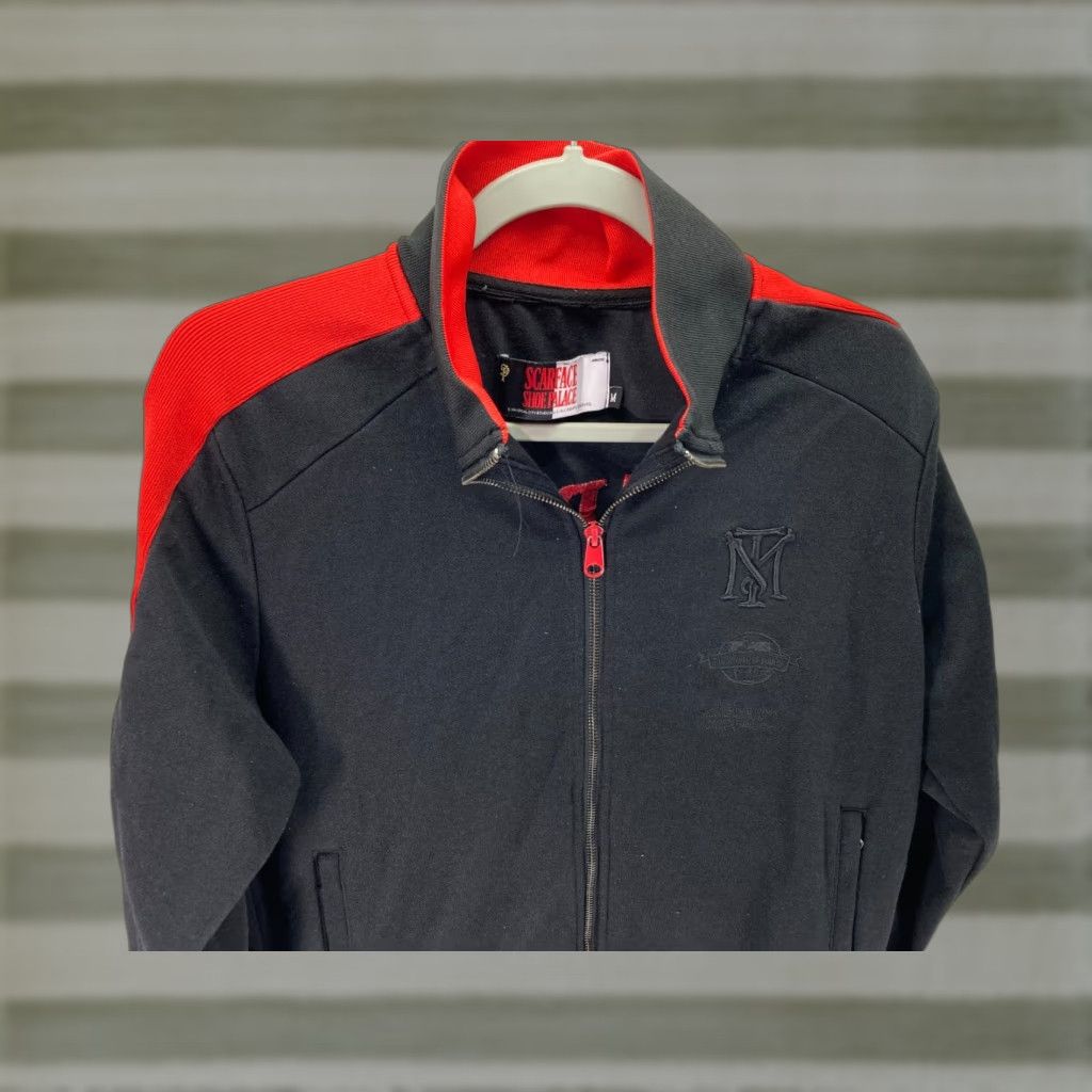 Palace Scarface Track Jacket Mens M Black Red Full Zip Pockets Shirt Hoodie? No, Jacket. Size US M / EU 48-50 / 2 - 1 Thumbnail