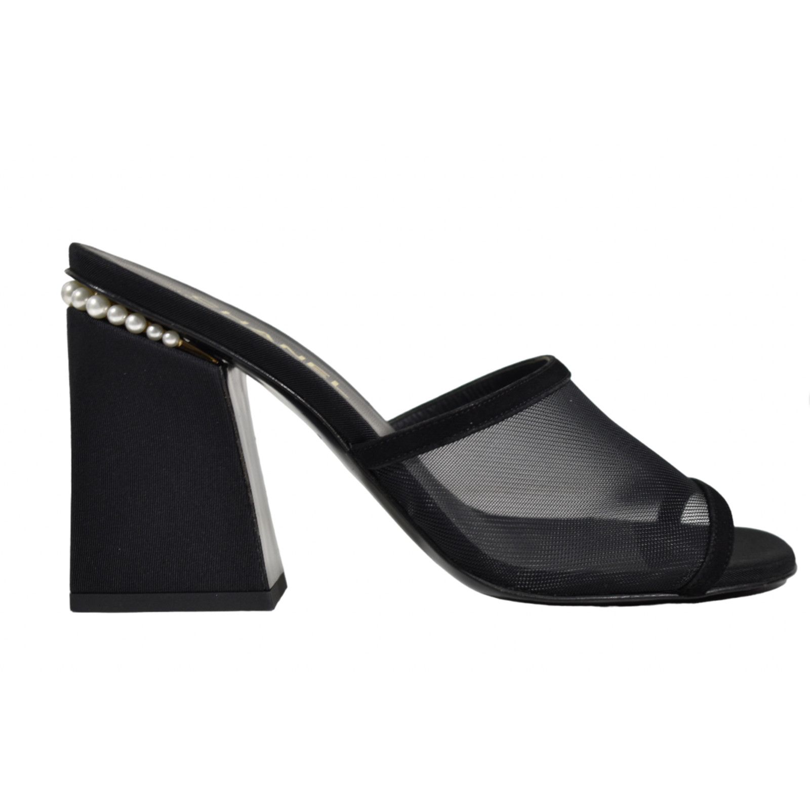 Chanel 22A Black CC Logo Block Heel Backless Mule Sandal Pump 39 Size US 9 / IT 39 - 1 Thumbnail