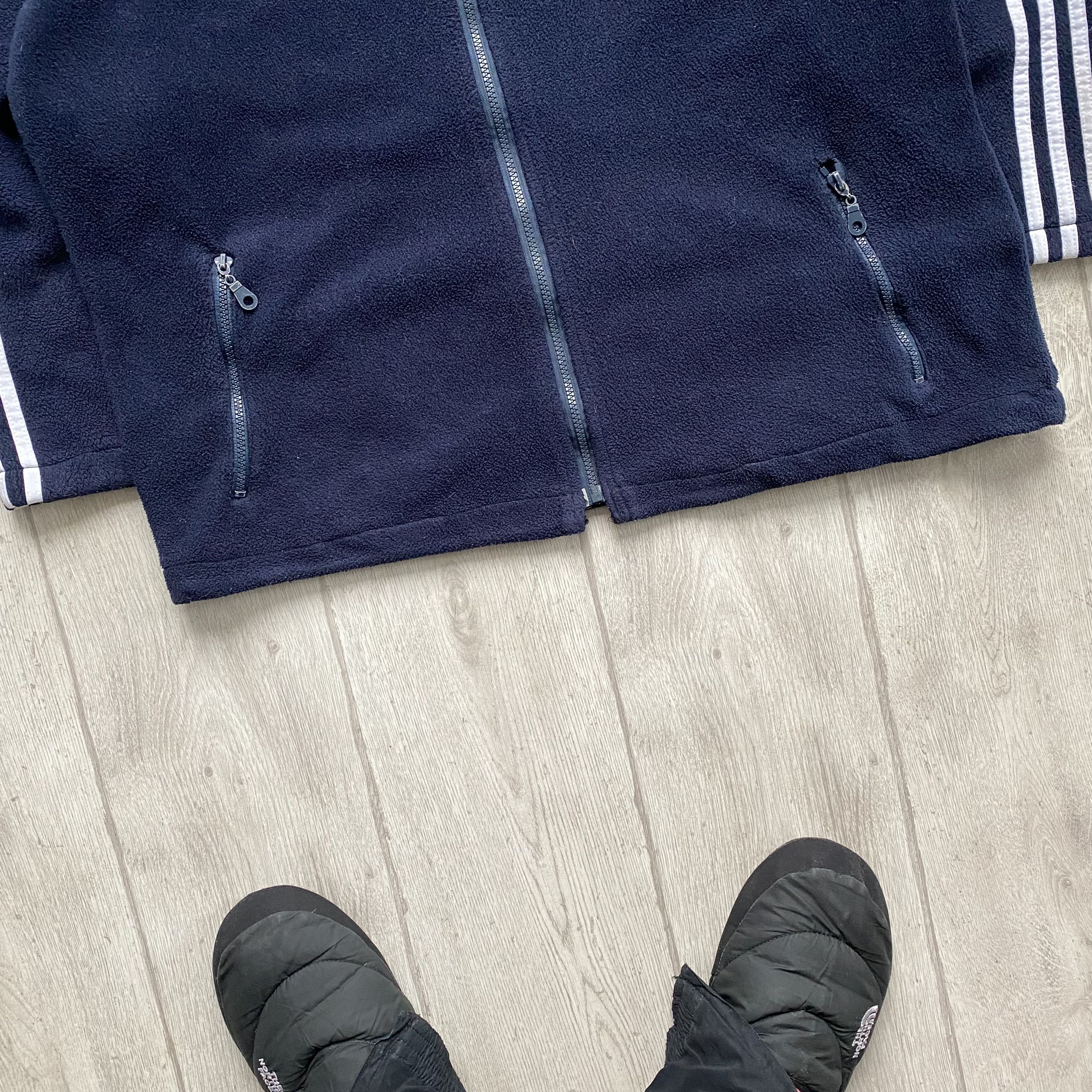 Adidas 🏔️Vintage Trashed 90s ADIDAS FLEECE Zip Up Sweater Size US L / EU 52-54 / 3 - 2 Thumbnail