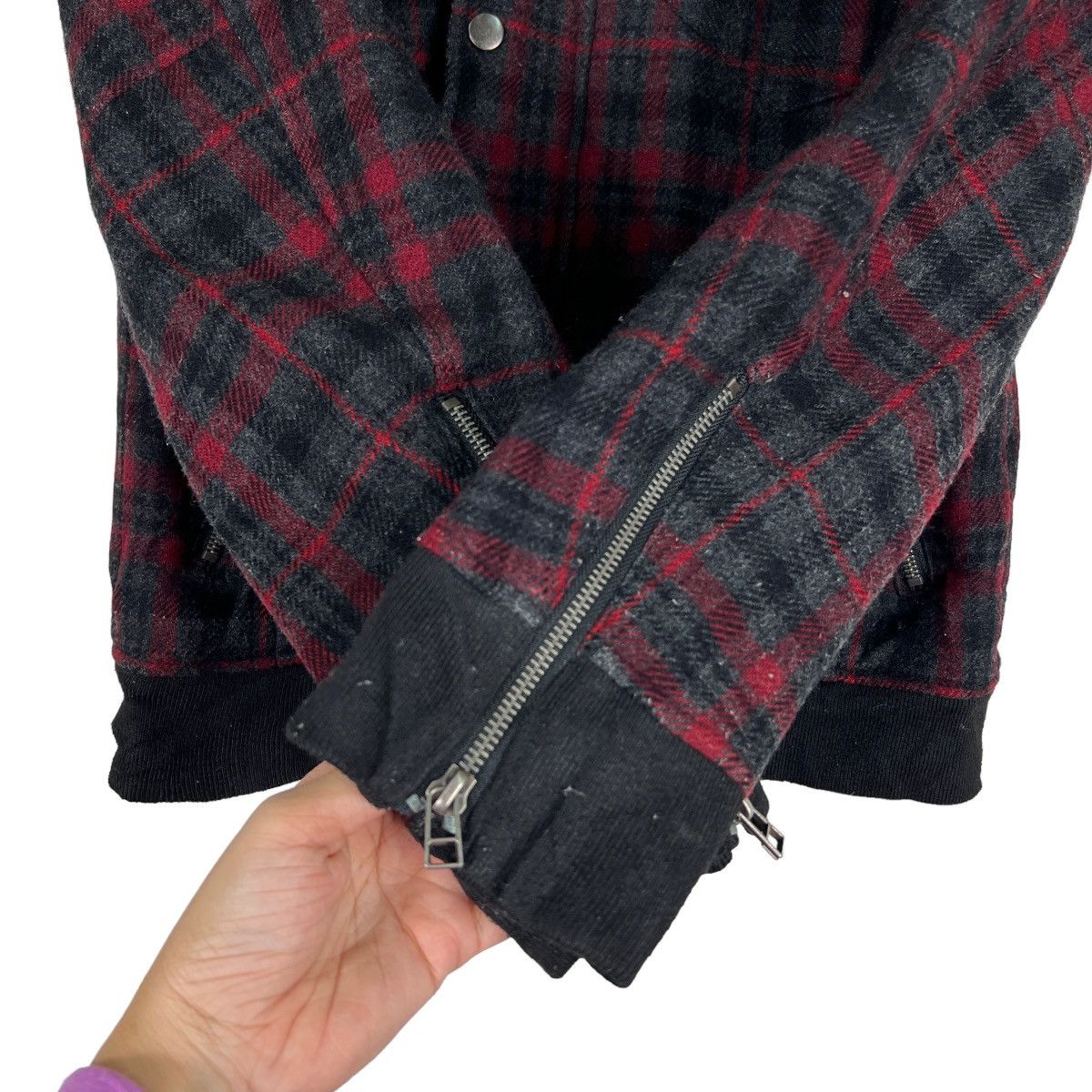 Japanese Brand 🔥 SEMANTIC DESIGN WOOL PLAID ZIPPER JACKET Size US M / EU 48-50 / 2 - 13 Thumbnail
