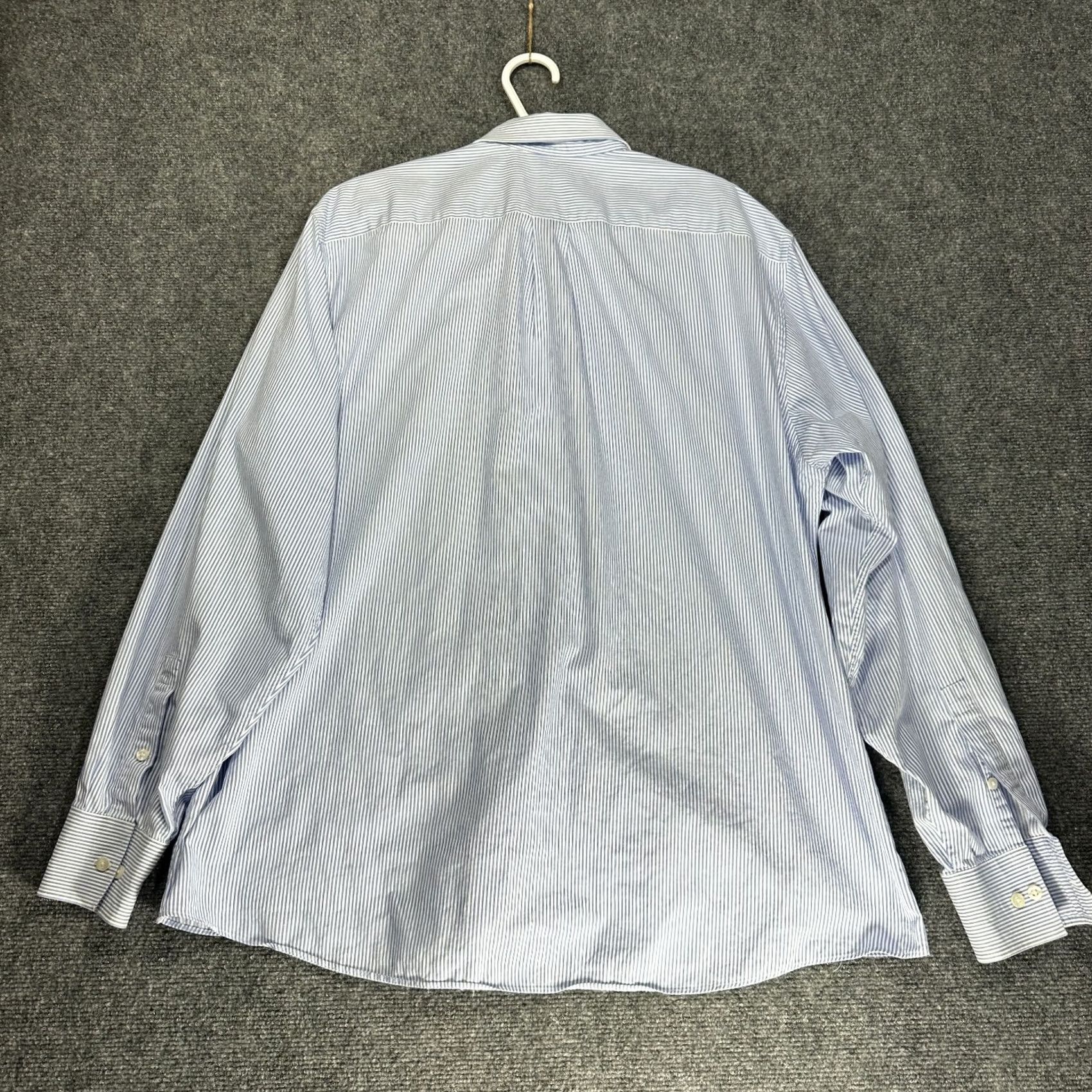 Michael Kors Michael Kors Mens XL Blue White Stripe Cotton Button Up Shirt Long Sleeve Size US XL / EU 56 / 4 - 7 Thumbnail
