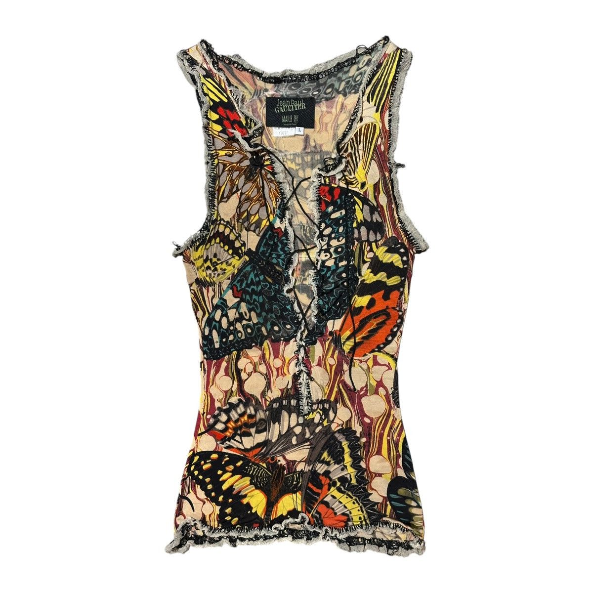 Jean Paul Gaultier 2003 archive butterfly mesh top Size M / US 6-8 / IT 42-44 - 1 Thumbnail