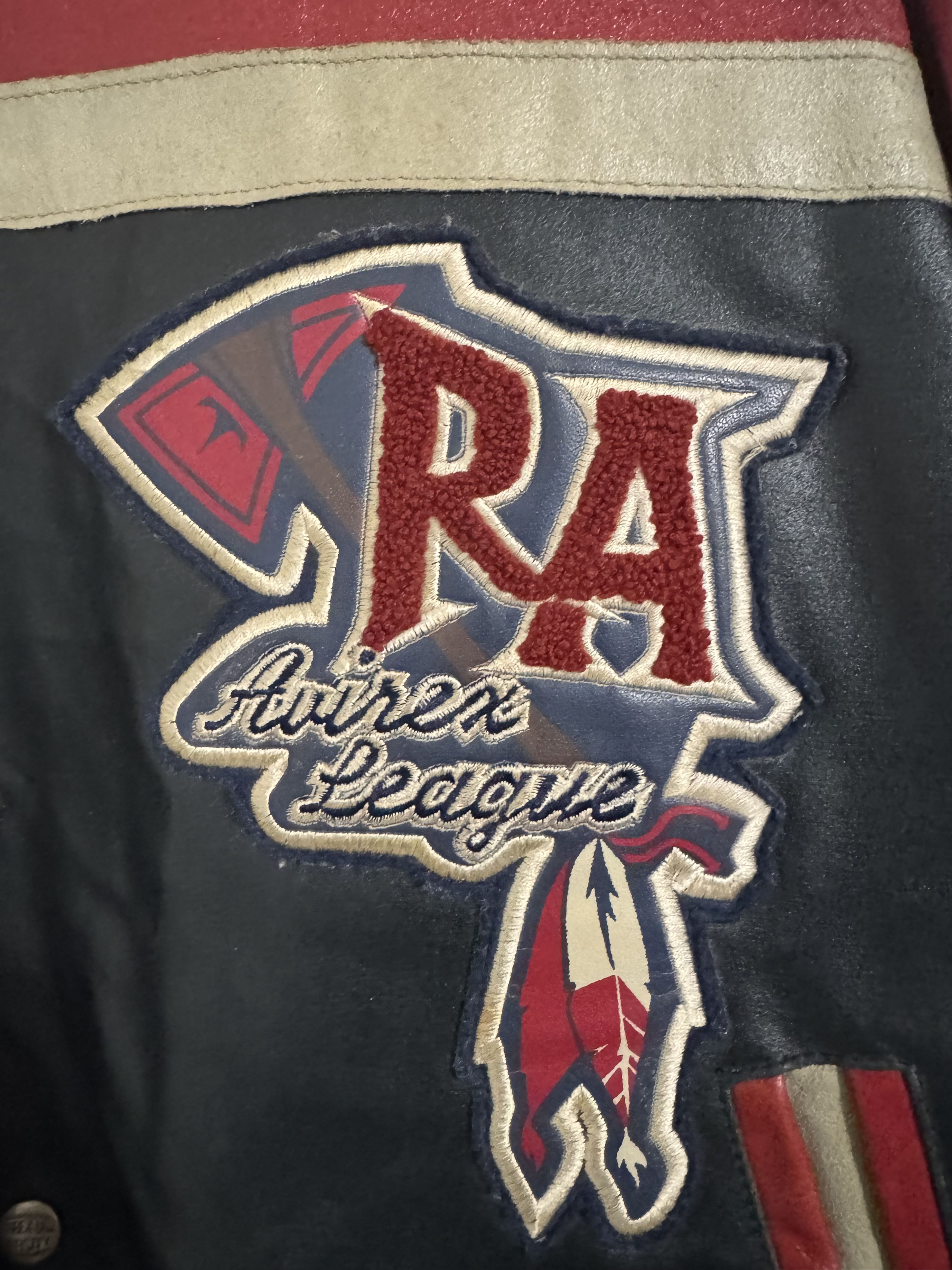 Avirex AVIREX RED AXES LEATHER VARSITY JACKET SZ MEDIUM Size US M / EU 48-50 / 2 - 2 Thumbnail