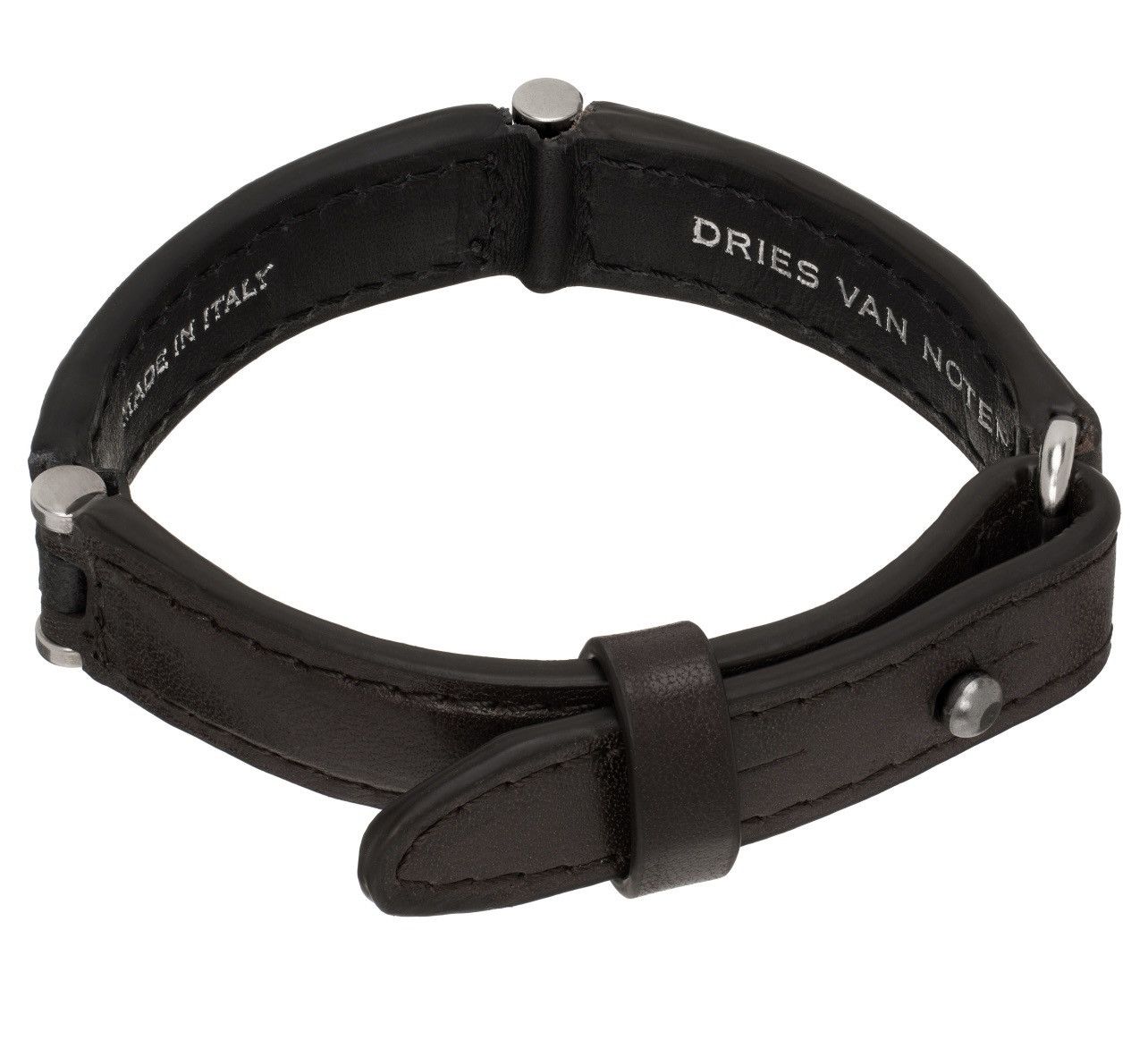 Dries Van Noten Black & Brown Leather Bracelet