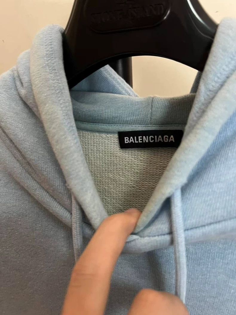 Balenciaga Balenciaga Smog Blue Lock Logo Hoodie Size US L / EU 52-54 / 3 - 3 Thumbnail