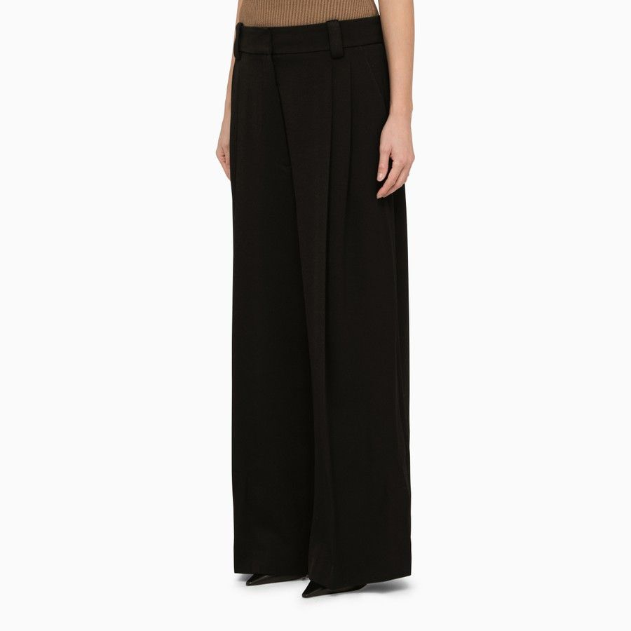 KHAITE o1d2blof0824 Wool-Blend Palazzo Trousers in Black Size 27" / US 4 / IT 40 - 3 Thumbnail