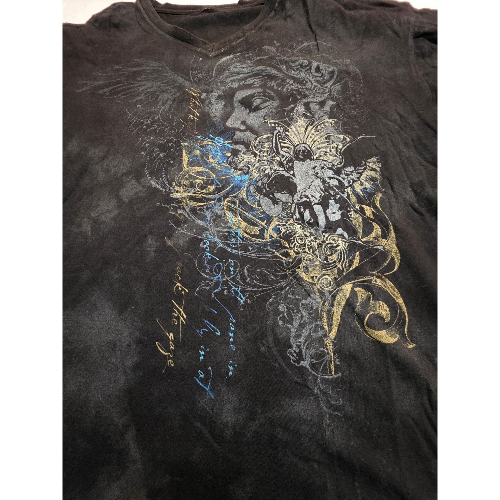 Other Y2k Black Men's Size Large V-neck Short Sleeve T-Shirt Size US L / EU 52-54 / 3 - 2 Thumbnail