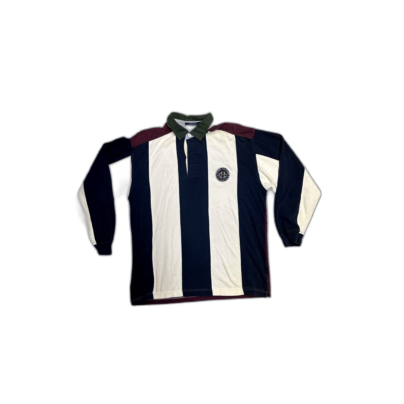 Tommy Hilfiger Vintage 90s Tommy Hilfiger Rugby Mens Large Collared Pullove Size US L / EU 52-54 / 3 - 1 Thumbnail