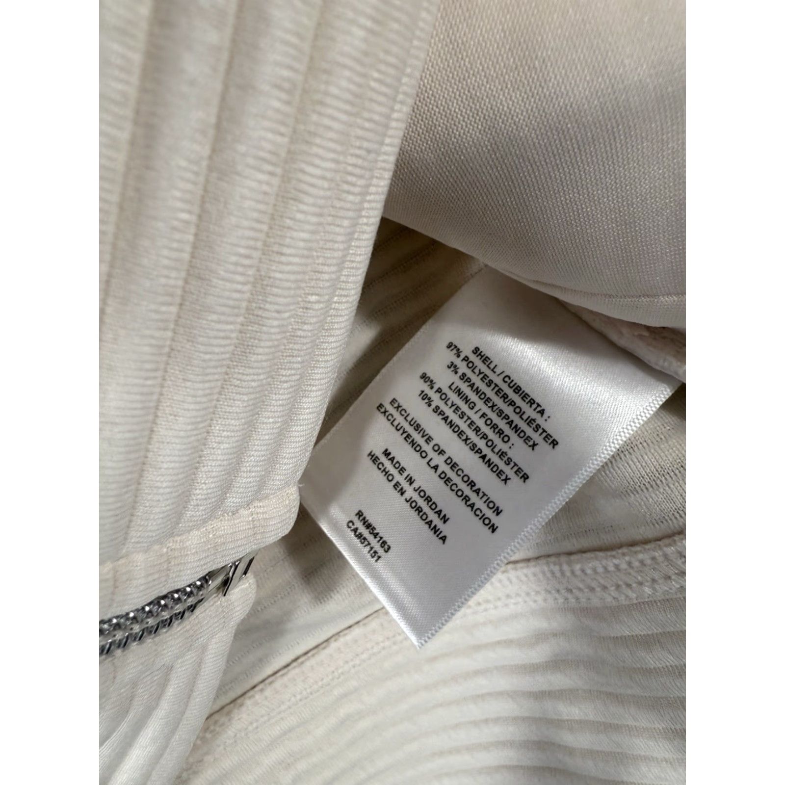 DKNY DKNY Full Zip Hoodie Sweatshirt Women Size L Sand Ivory Pink Ribbed NWT Size L / US 10 / IT 46 - 7 Thumbnail