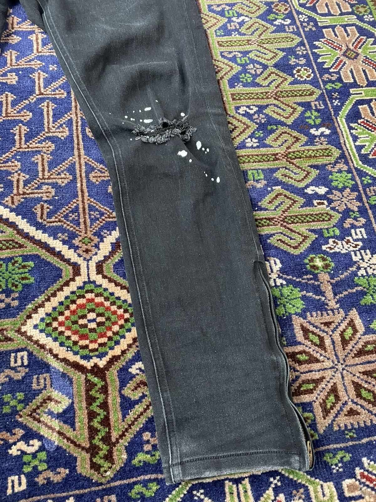 Number (N)ine NUMBER (N)INE Paint Darted skinny denim pants black Size US 30 / EU 46 - 4 Thumbnail