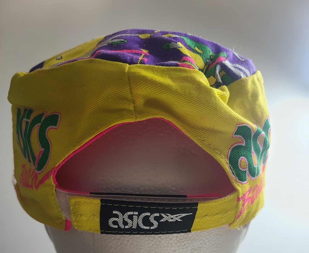 Asics VINTAGE USA ASICS YELLOW REVERSABLE RUNNING CAP,neon,80s,90s Size ONE SIZE - 3 Thumbnail