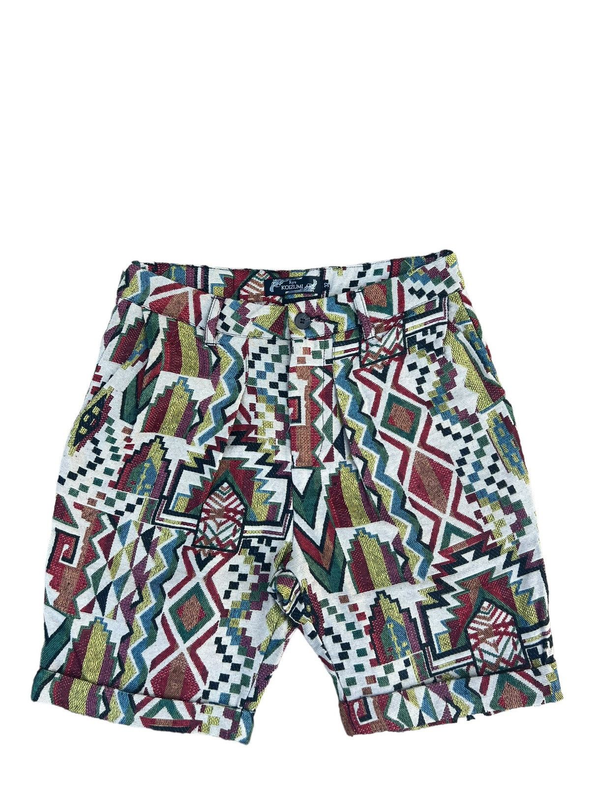 Vintage Ryu Koizumi Japan Jacquard Short Pant Size US 30 / EU 46 - 1 Thumbnail