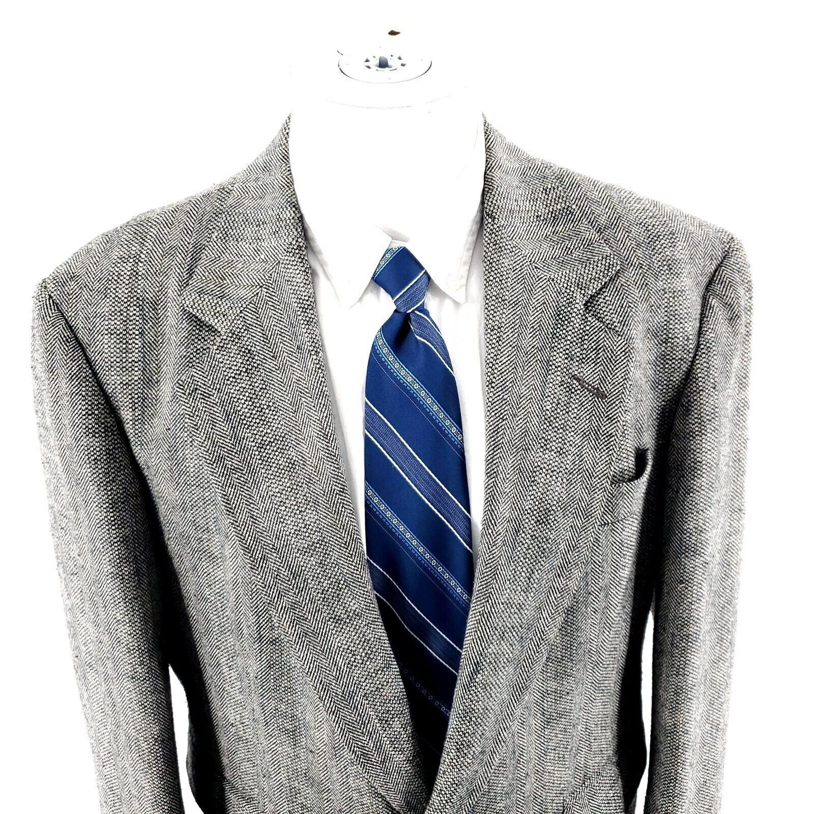 Haggar Haggar Imperial Tweed Wool 2 Button Sport Coat 42S Cream Her Size 42S - 1 Thumbnail