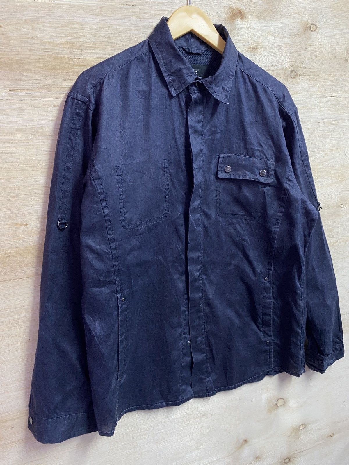 Playboy Playboy navy blue long-sleeved casual shirt with a collar Size US XL / EU 56 / 4 - 2 Thumbnail