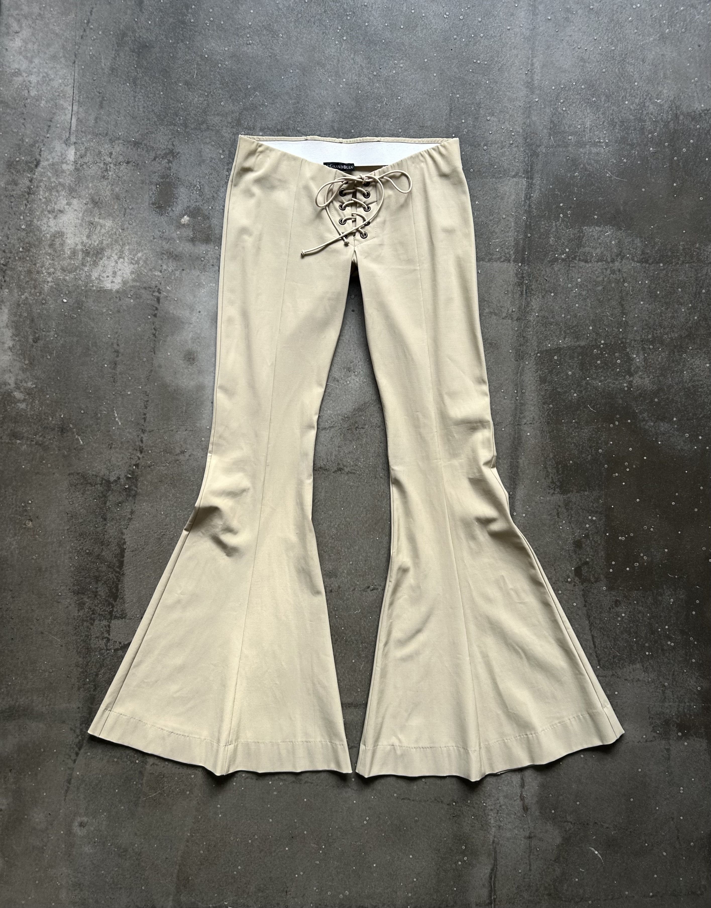 Vintage LGB 00s Drawstring Flared Pants Size US 31 - 1 Thumbnail