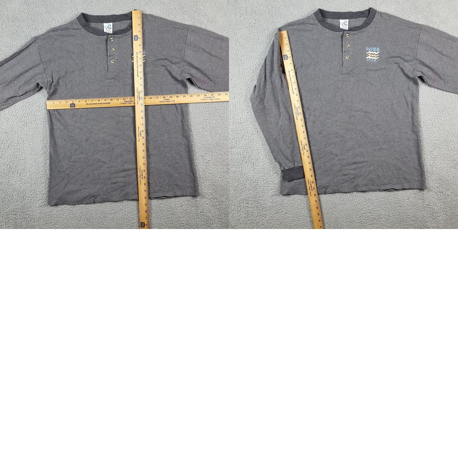 Vintage VINTAGE Cal Cru Miami Retro Striped Polo Shirt Long Sleeve XL Gray 90s Beach Mens Size US XL / EU 56 / 4 - 8 Thumbnail