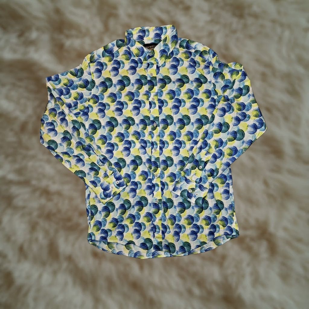 Cremieux Cremieux Button-Up Shirt Geometric Retro All Seasons Lightweight Long Sleeve Mens L Polka Dot AOP Color Multicolor Size 48 Chest (70% Poly 30% Cotton) Size US L / EU 52-54 / 3 - 1 Thumbnail