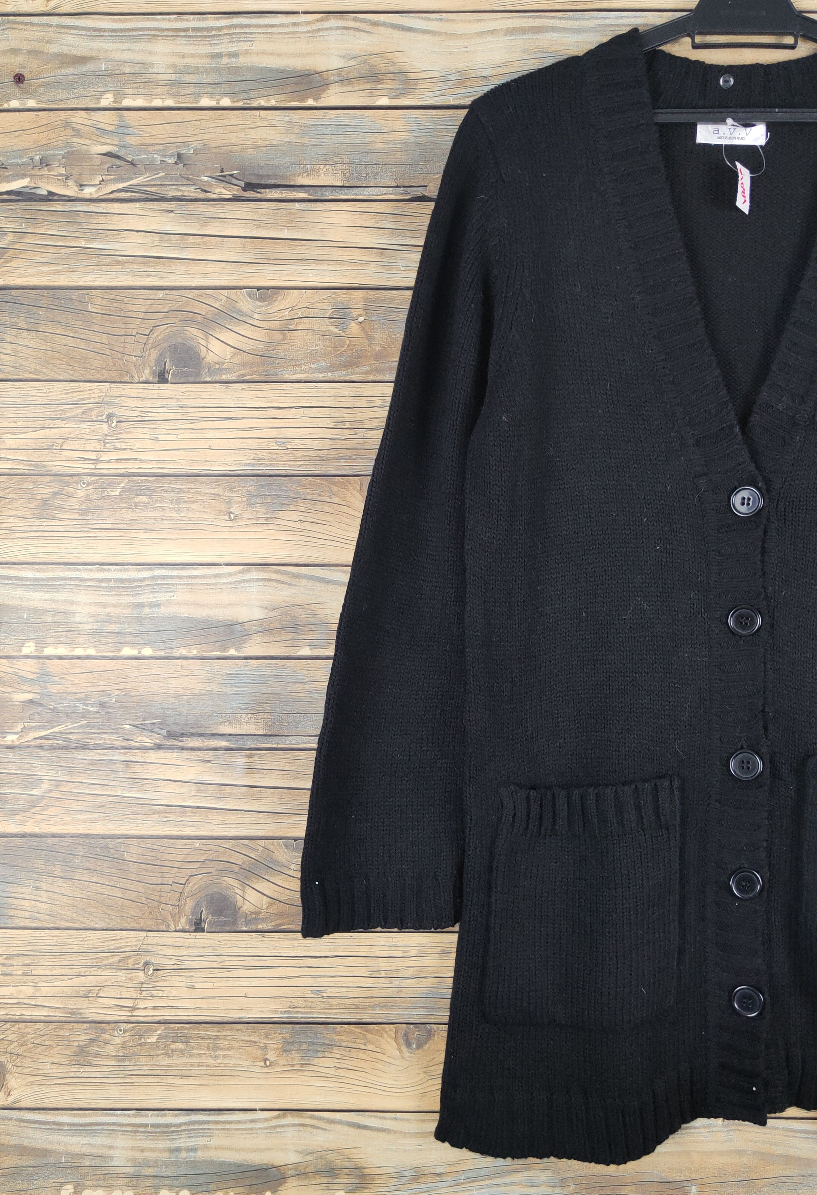 Homespun Knitwear × Japanese Brand × Michel Klein A.v.v Michel Klein Black Knitwear Cardigan #W1089 Size M / US 6-8 / IT 42-44 - 3 Thumbnail