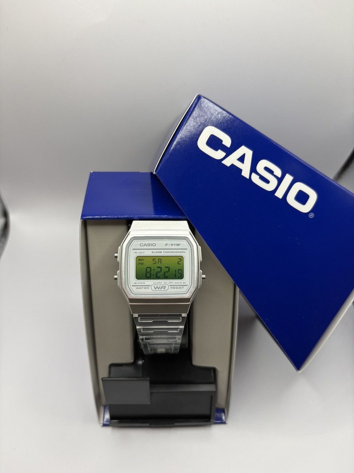 Casio Custom Clear Casio F91w Green Fading Face Size ONE SIZE - 1 Thumbnail