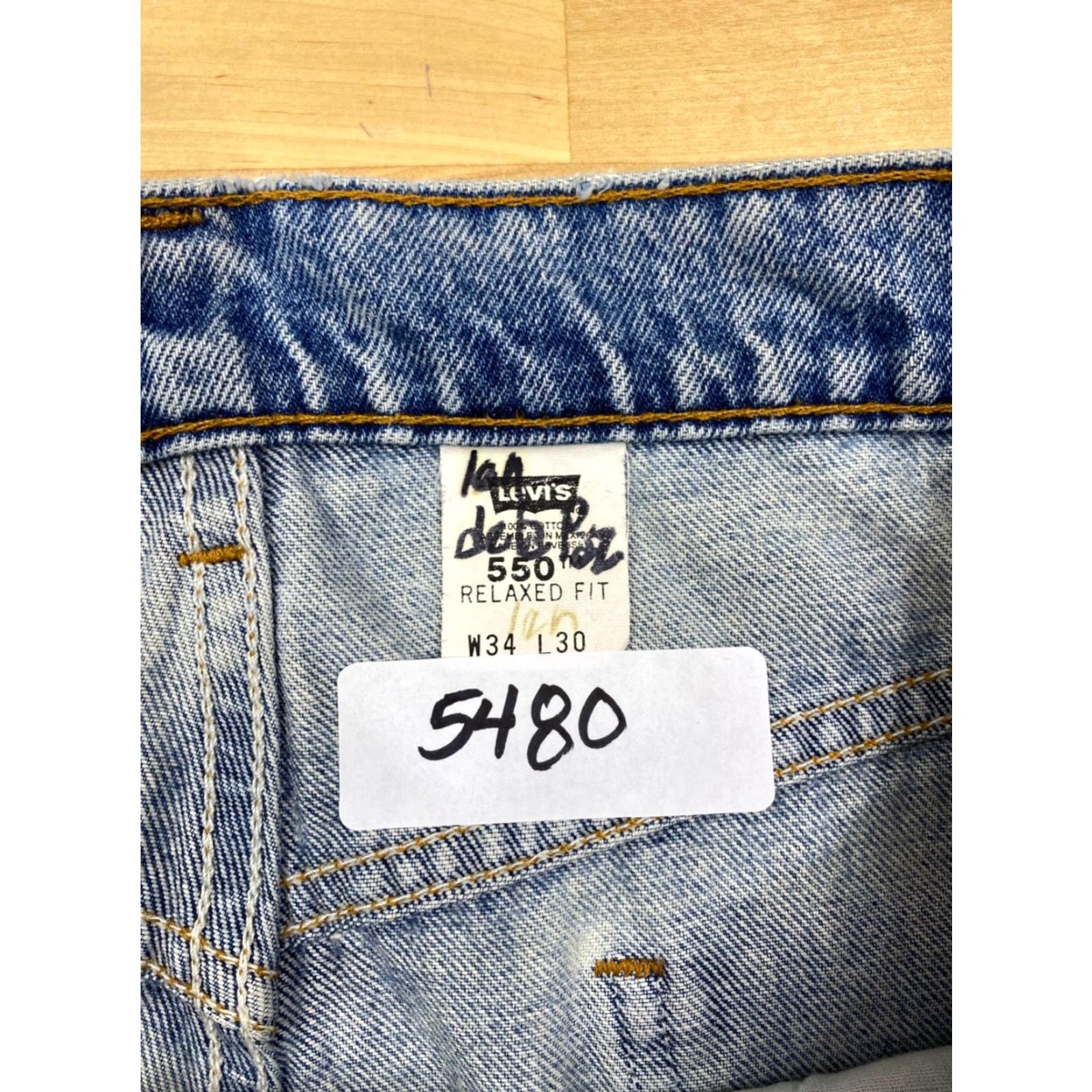 Levi's VINTAGE Levi's 550 Jeans Men's 34x29 Relaxed Fit Orange Tab Grunge 90s Style Straight, 34 Waist, Inseam 29, Regular, Orange, Mens Size US 34 / EU 50 - 5 Thumbnail